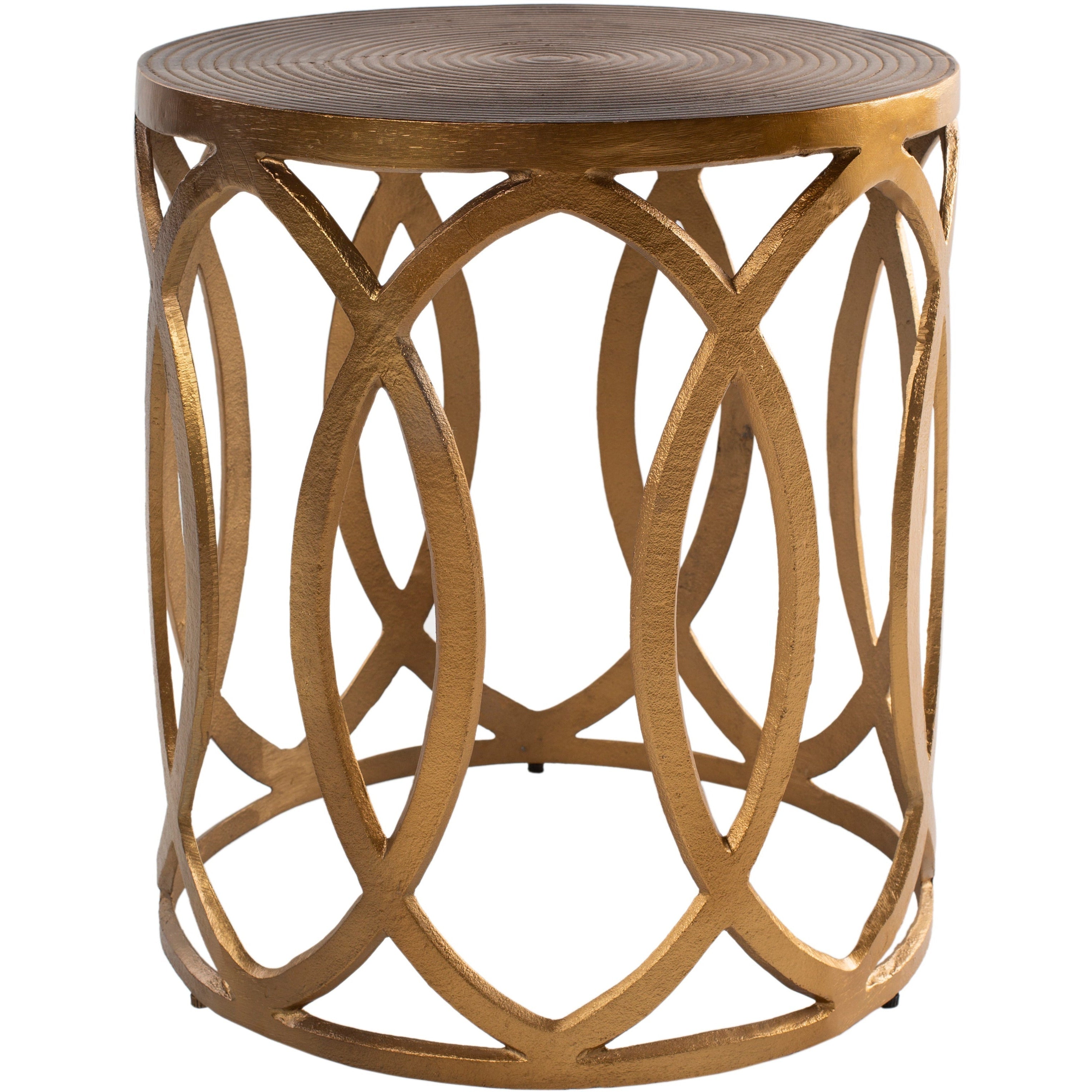 Surya Earnshaw Modern Metallic Brass Round Accent Side Table EAW-001 - Image 2