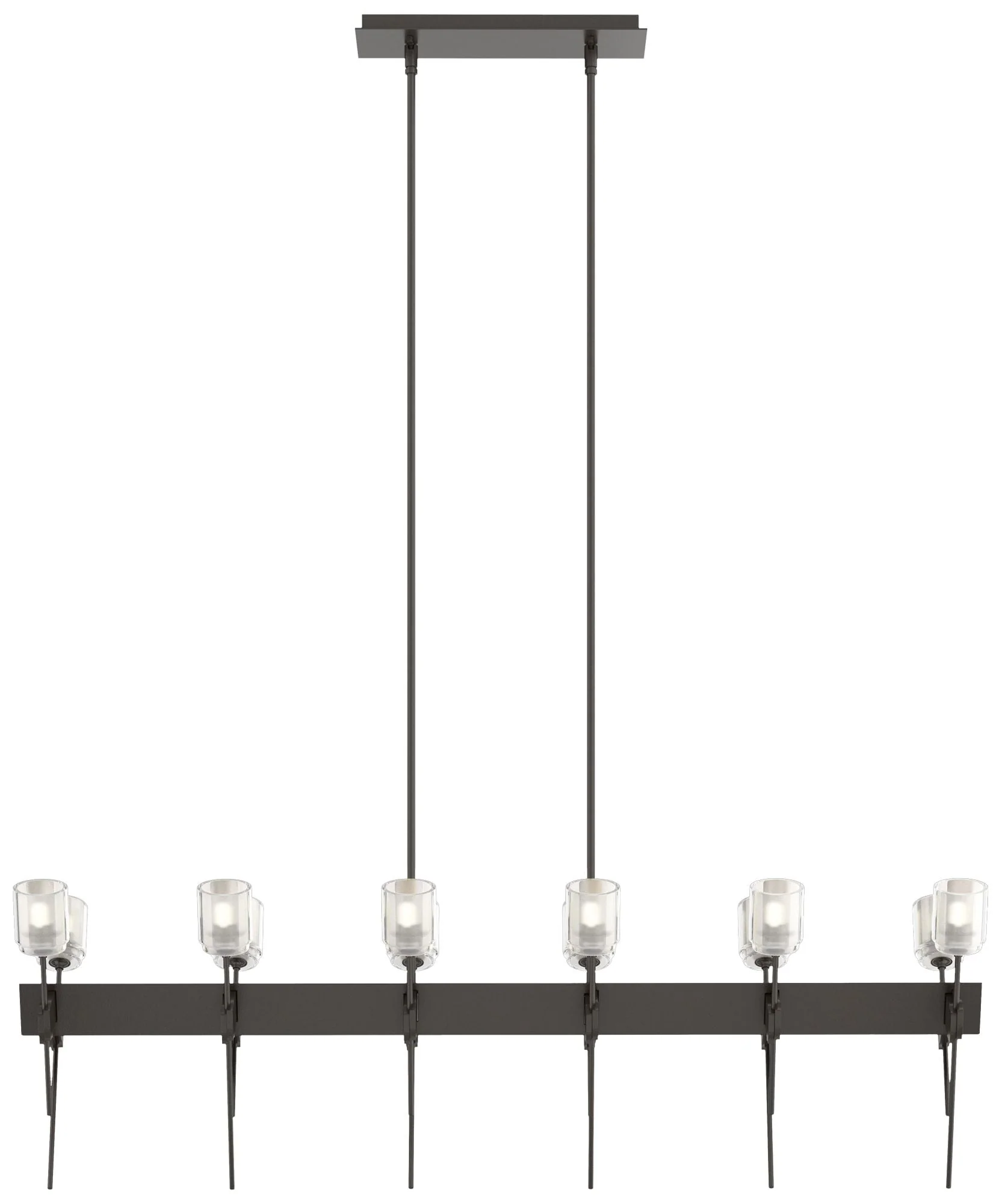 Echo 48" Wide 12-Light Oil Rubbed Bronze Linear Pendant w/ Cast Glass - Image 1