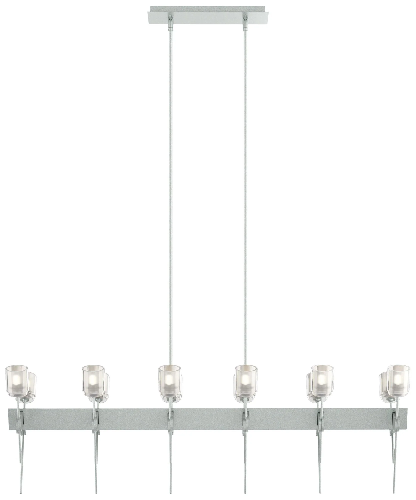 Echo 48" Wide 12-Light Vintage Platinum Linear Pendant w/ Cast Glass S - Image 1