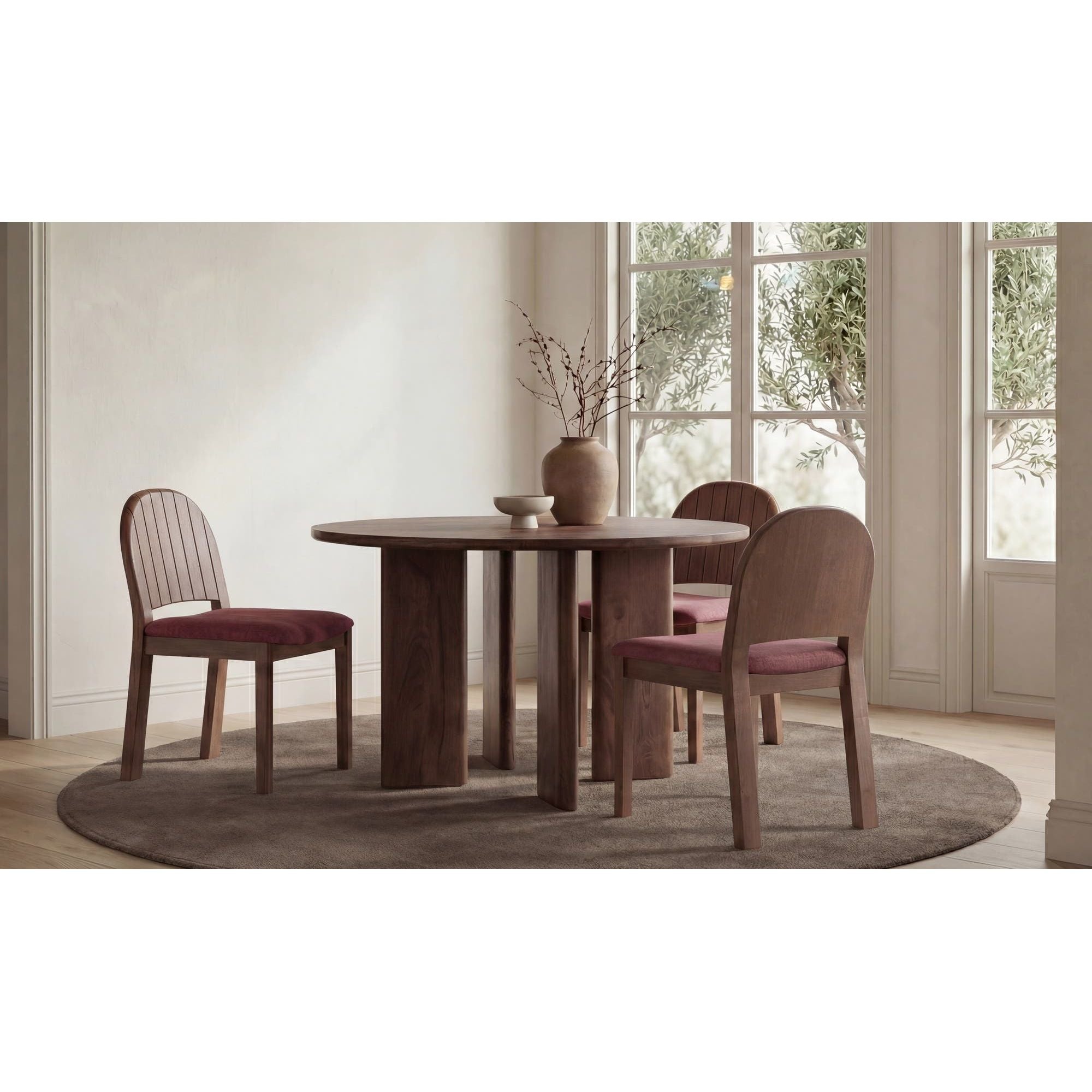 Moe's Home Emil Dining Chair Berry-Set of Two - Image 2