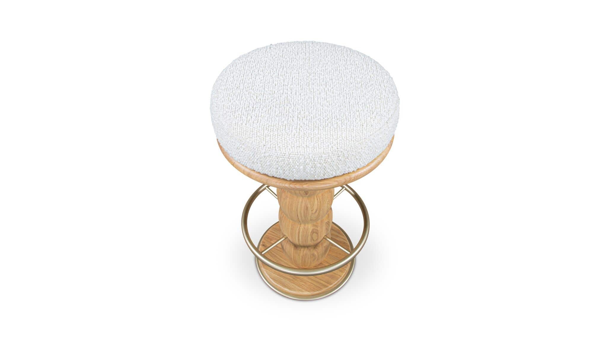 Moe's Home Nio Swivel Counter Stool White Mist - Image 3