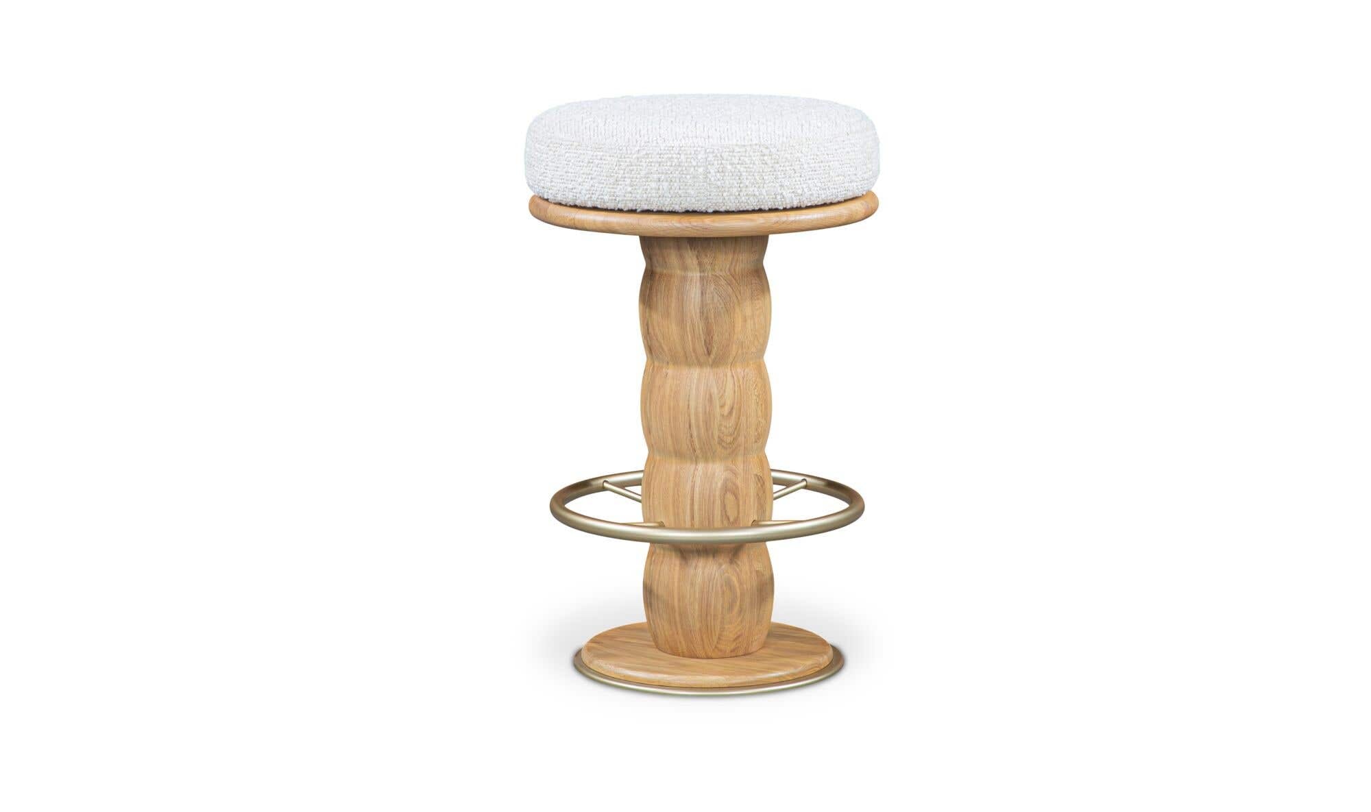 Moe's Home Nio Swivel Counter Stool White Mist - Image 1