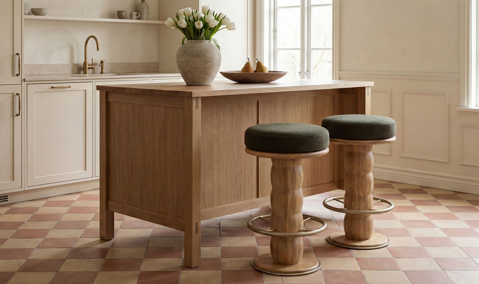 Moe's Home Nio Swivel Counter Stool  Dark Green - Image 2