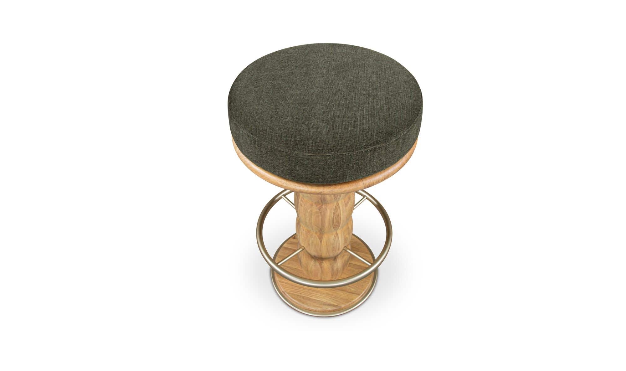 Moe's Home Nio Swivel Counter Stool  Dark Green - Image 3