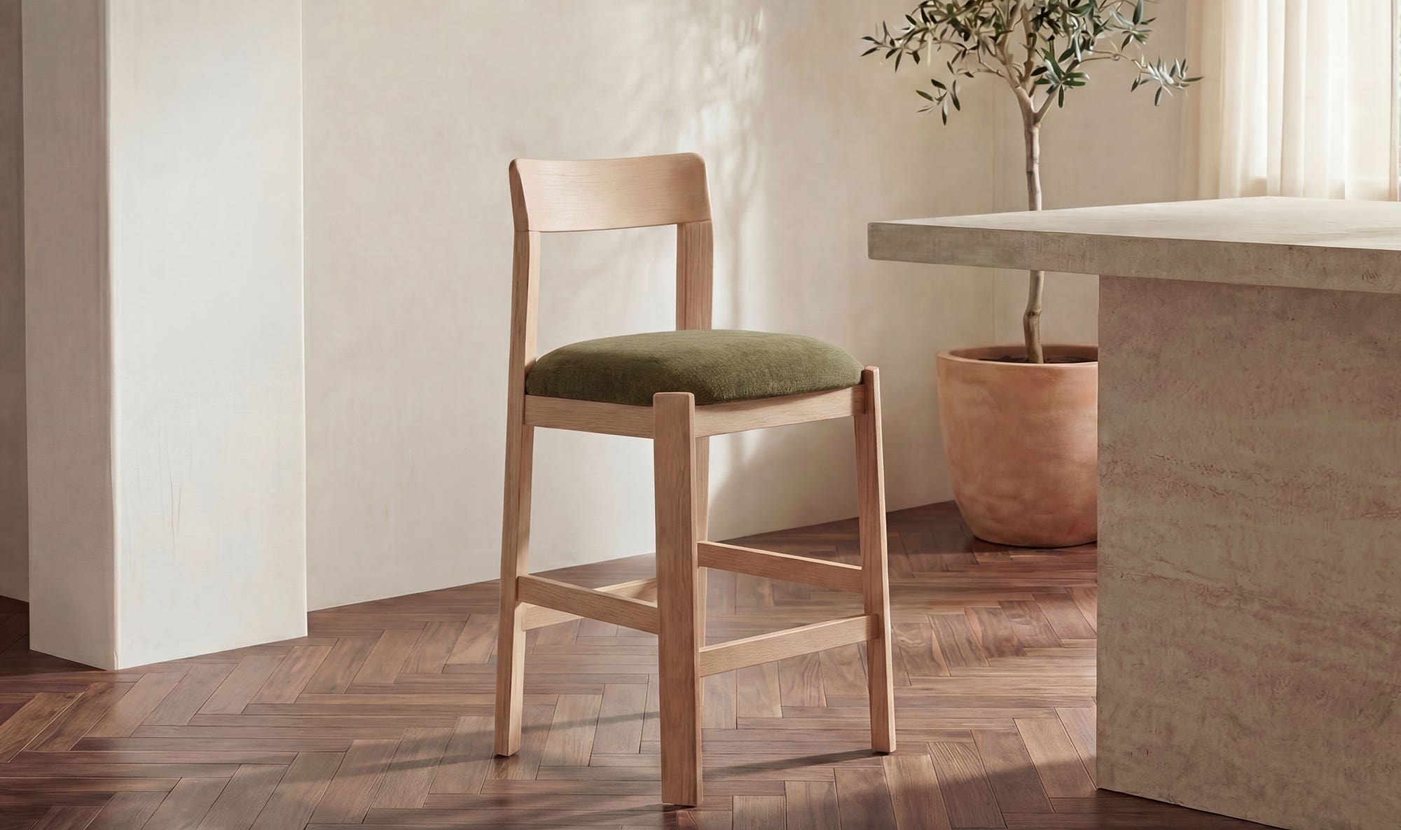 Moe's Home Oli Counter Stool Dark Green - Image 2