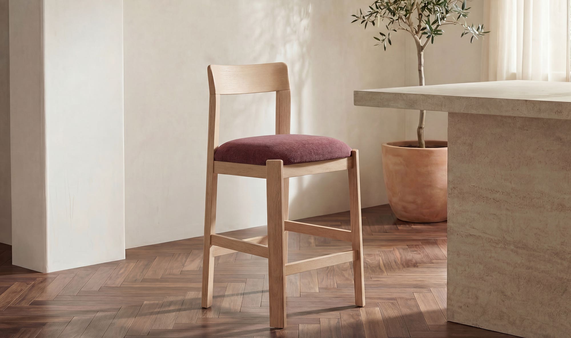 Moe's Home Oli Counter Stool Berry - Image 2
