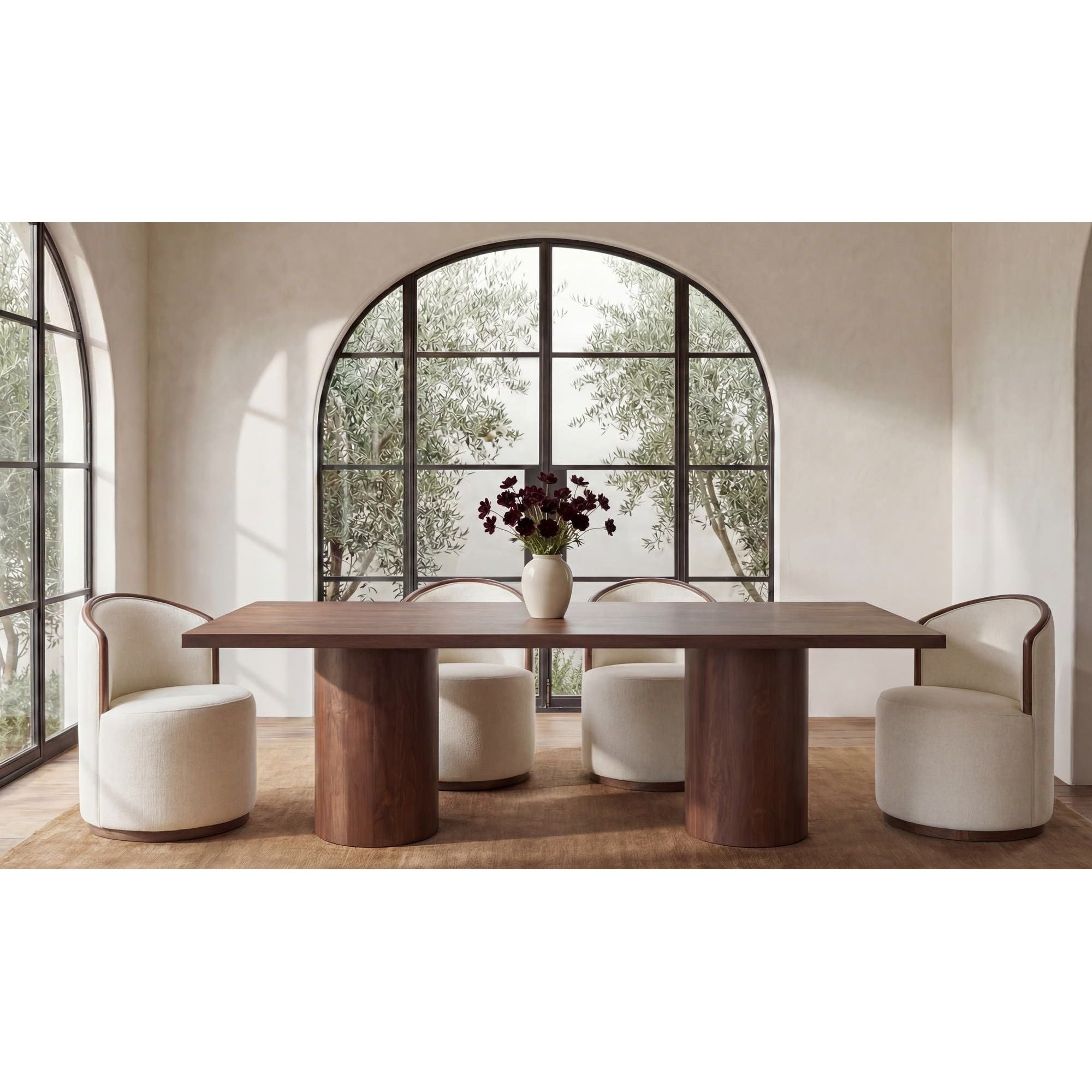 Moe's Home Rossi Swivel Dining Chair Cream - Image 2