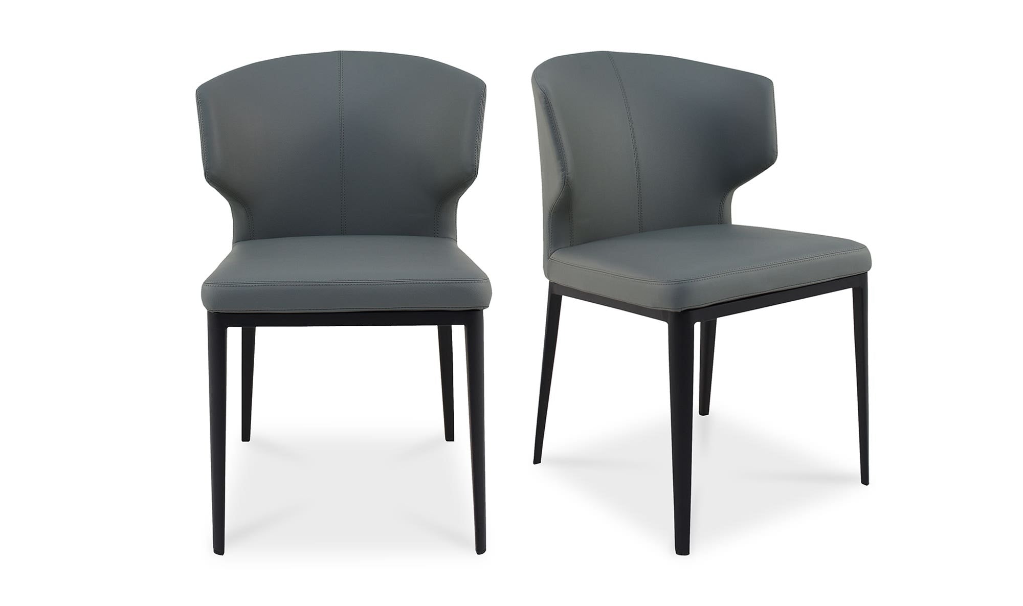 Moe's Home Delaney Dining Chair Grey - Set Of Two - Image 1
