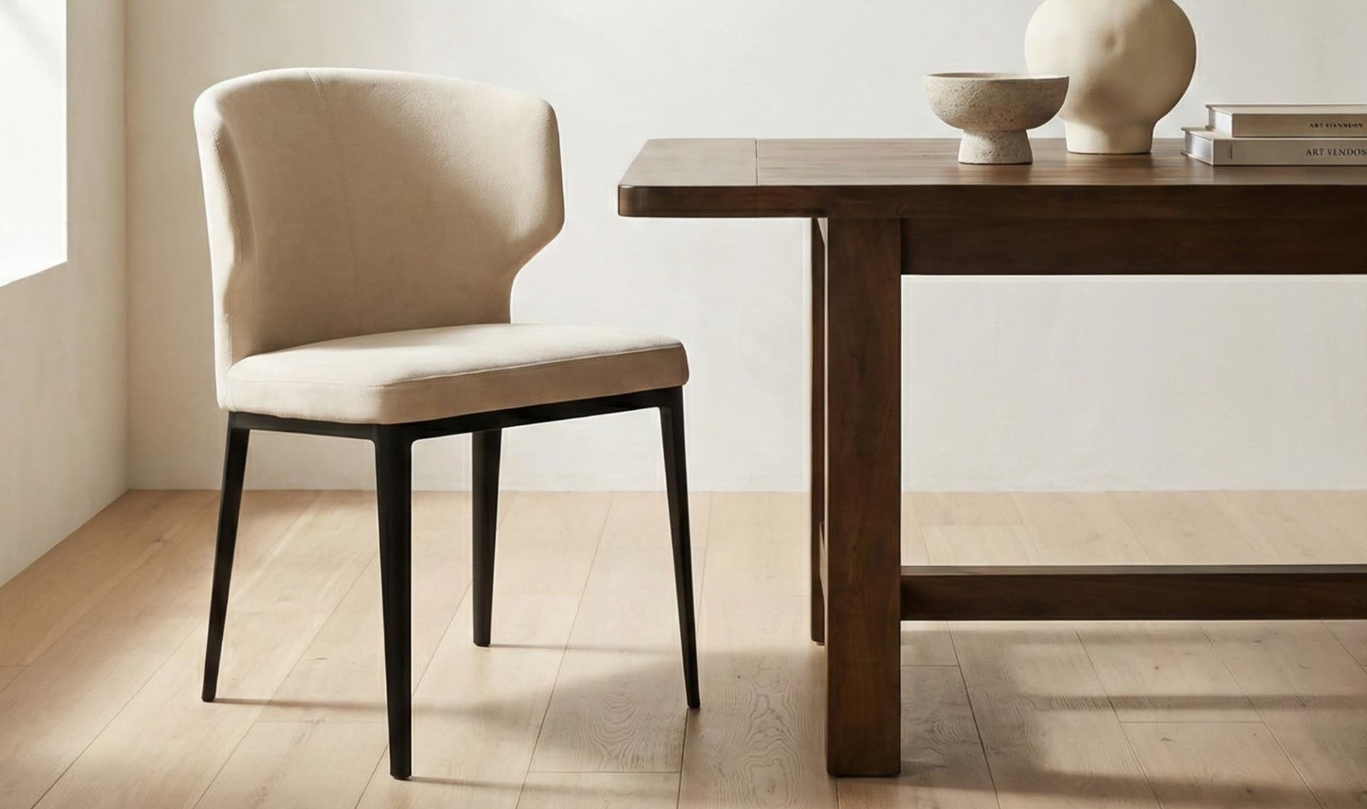 Moe's Home Delaney Dining Chair Warm Beige-Set of Two - Image 2