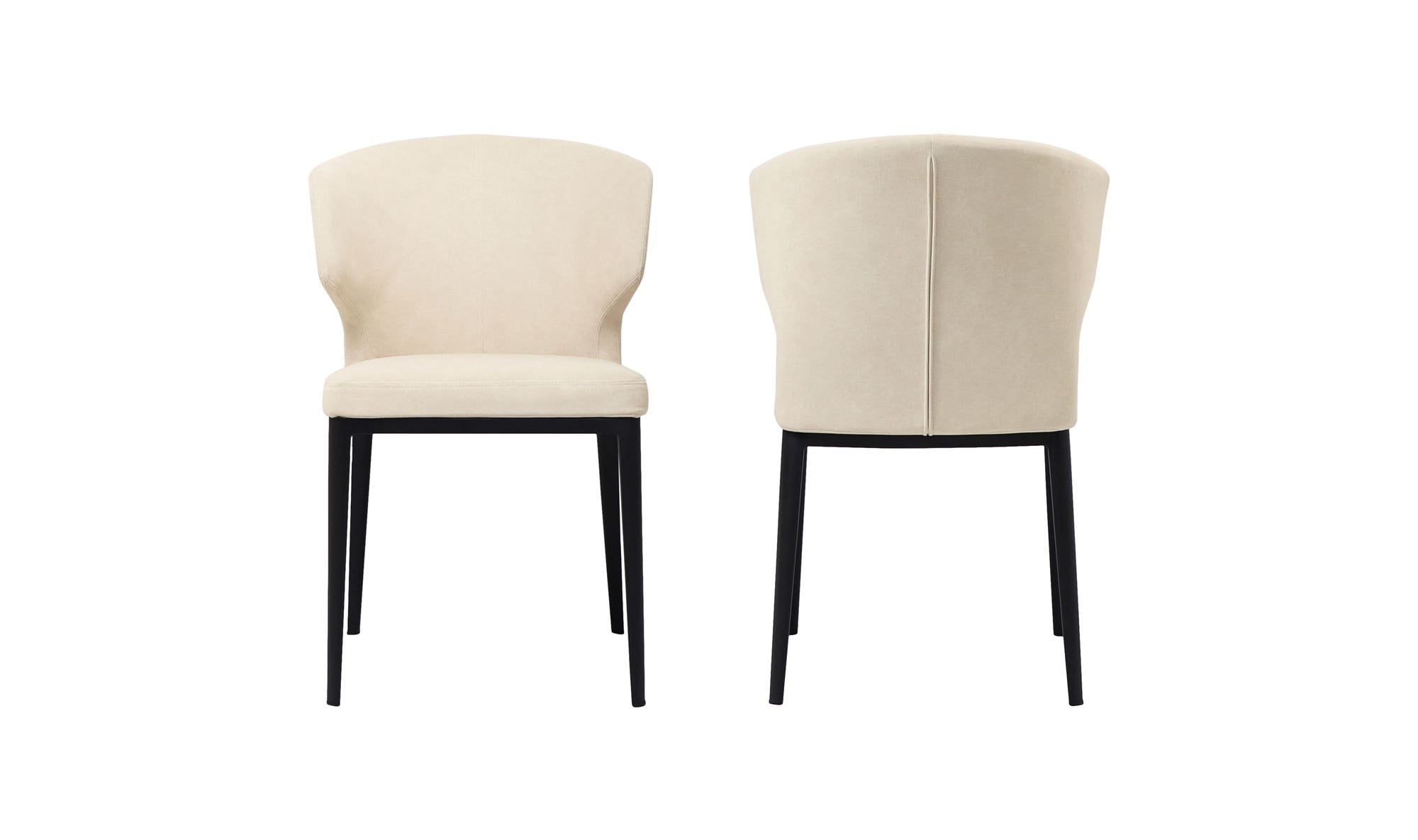 Moe's Home Delaney Dining Chair Warm Beige-Set of Two - Image 3