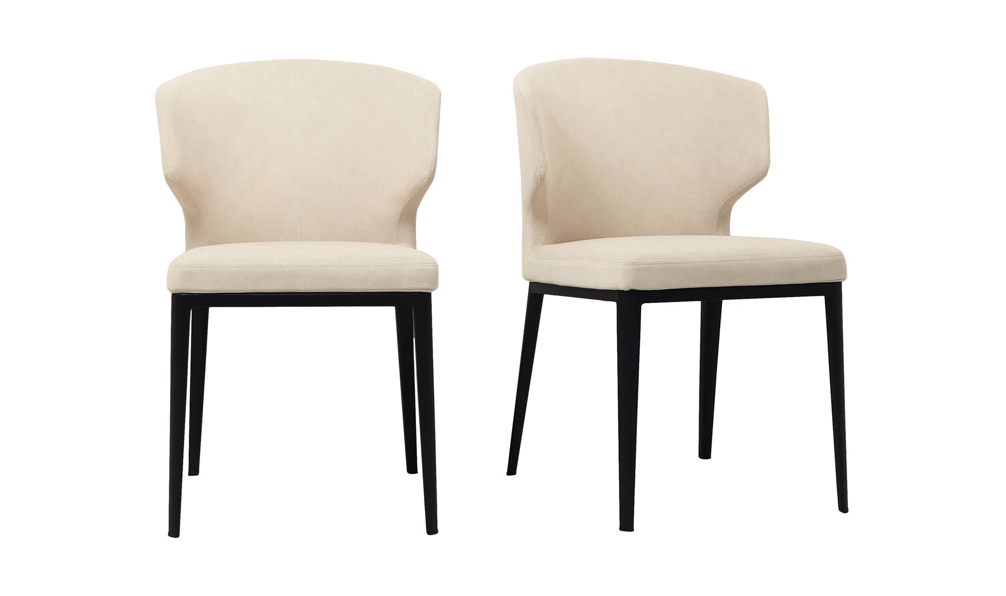 Moe's Home Delaney Dining Chair Warm Beige-Set of Two - Image 1