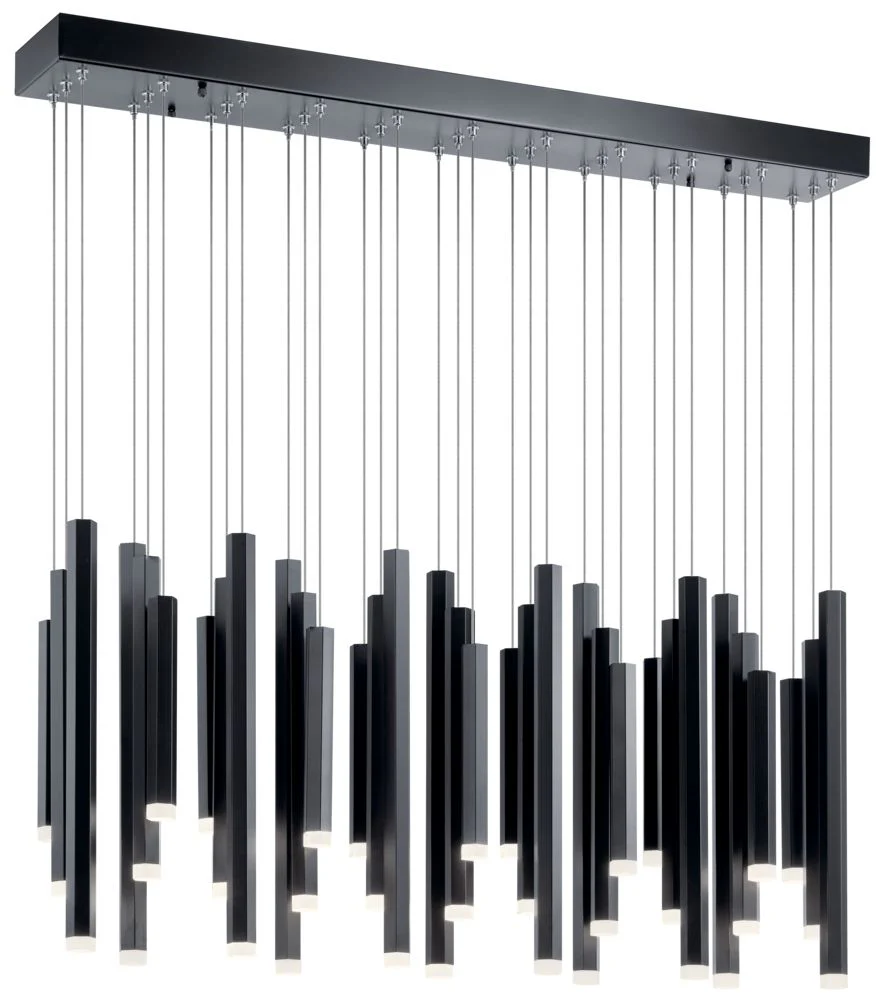 elan Soho Black Linear Chandelier 11Lt LED - Image 1