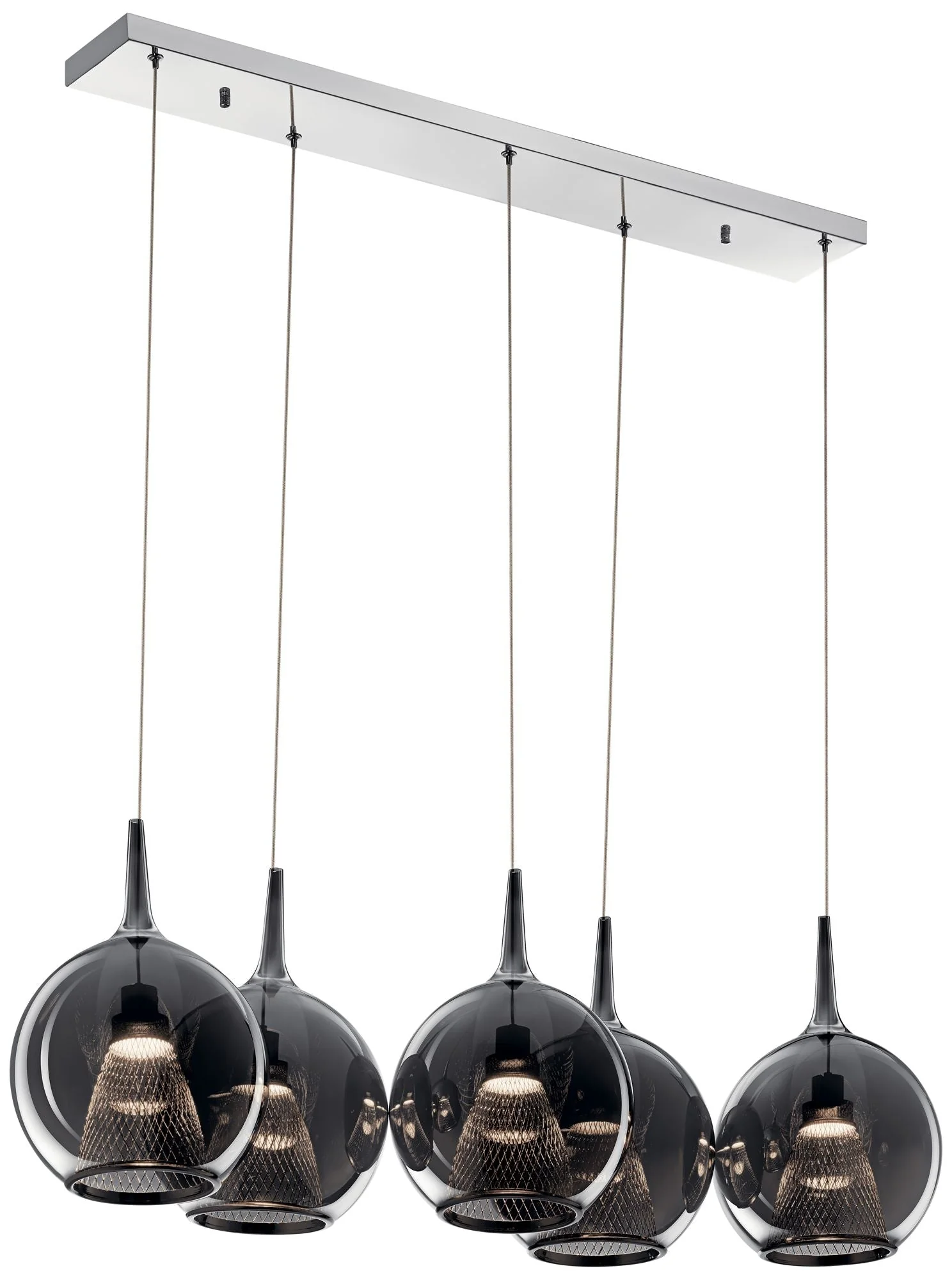 Elan Zin 42" Wide Polished Nickel LED Multi Light Pendant - Image 2