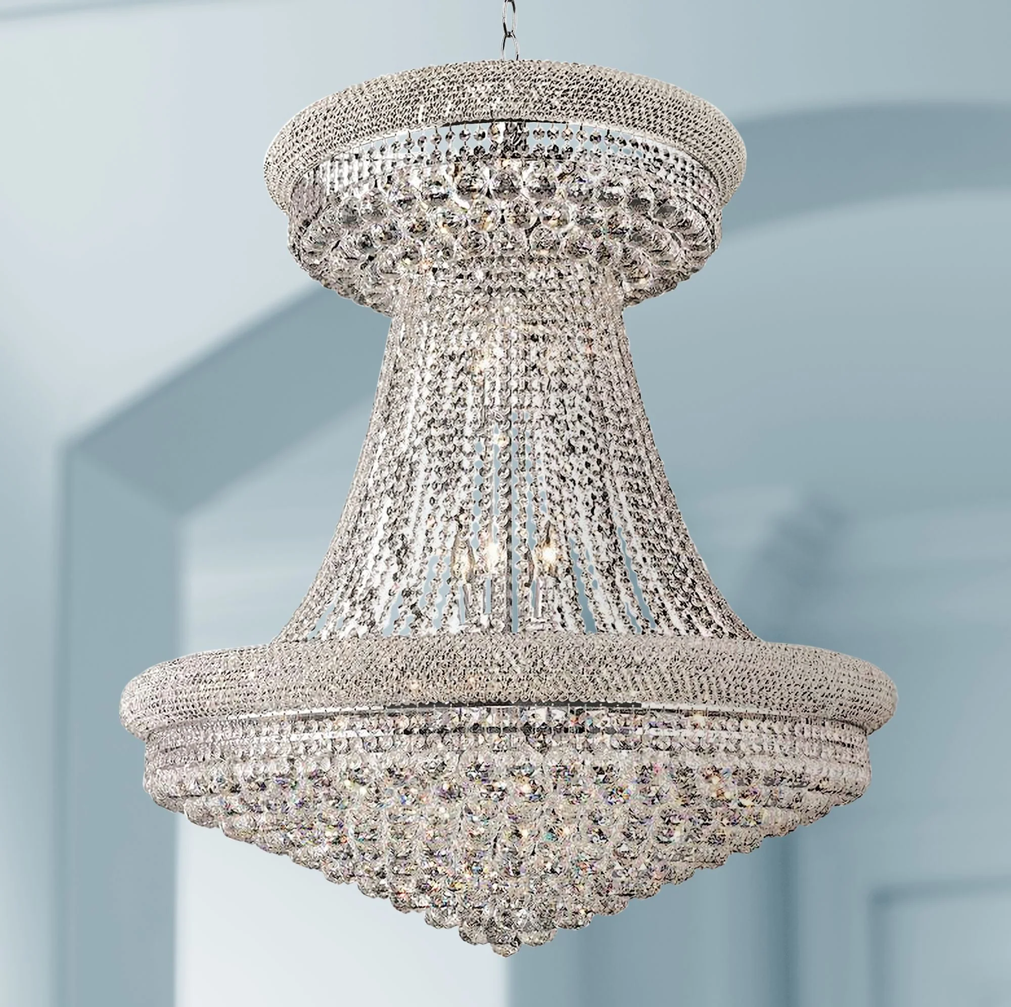 Elegant Lighting Primo 36" Wide Chrome and Clear Crystal Chandelier - Image 1