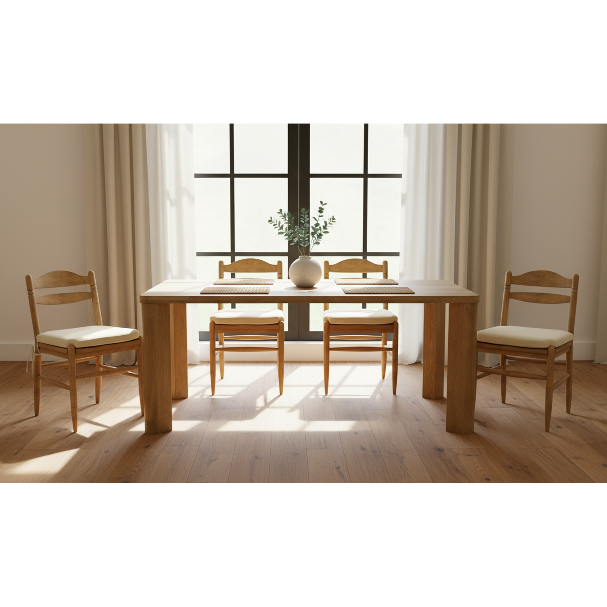 Moe's Home Tate Dining Chair Beige - Set Of Two - Image 2
