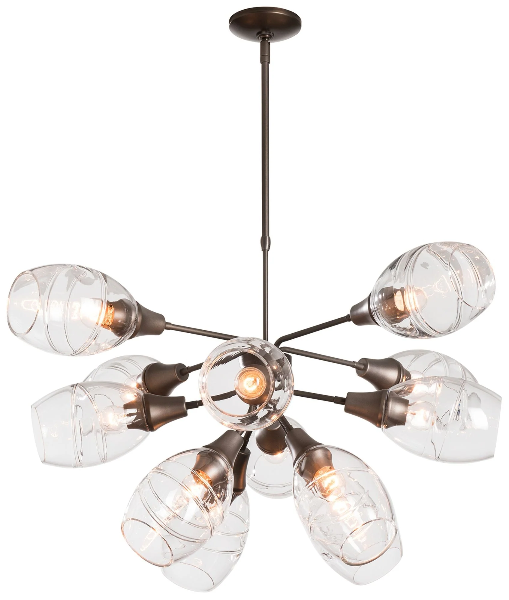 Ensemble Pendant - Dark Smoke Finish - Clear Glass - Standard Height - Image 1