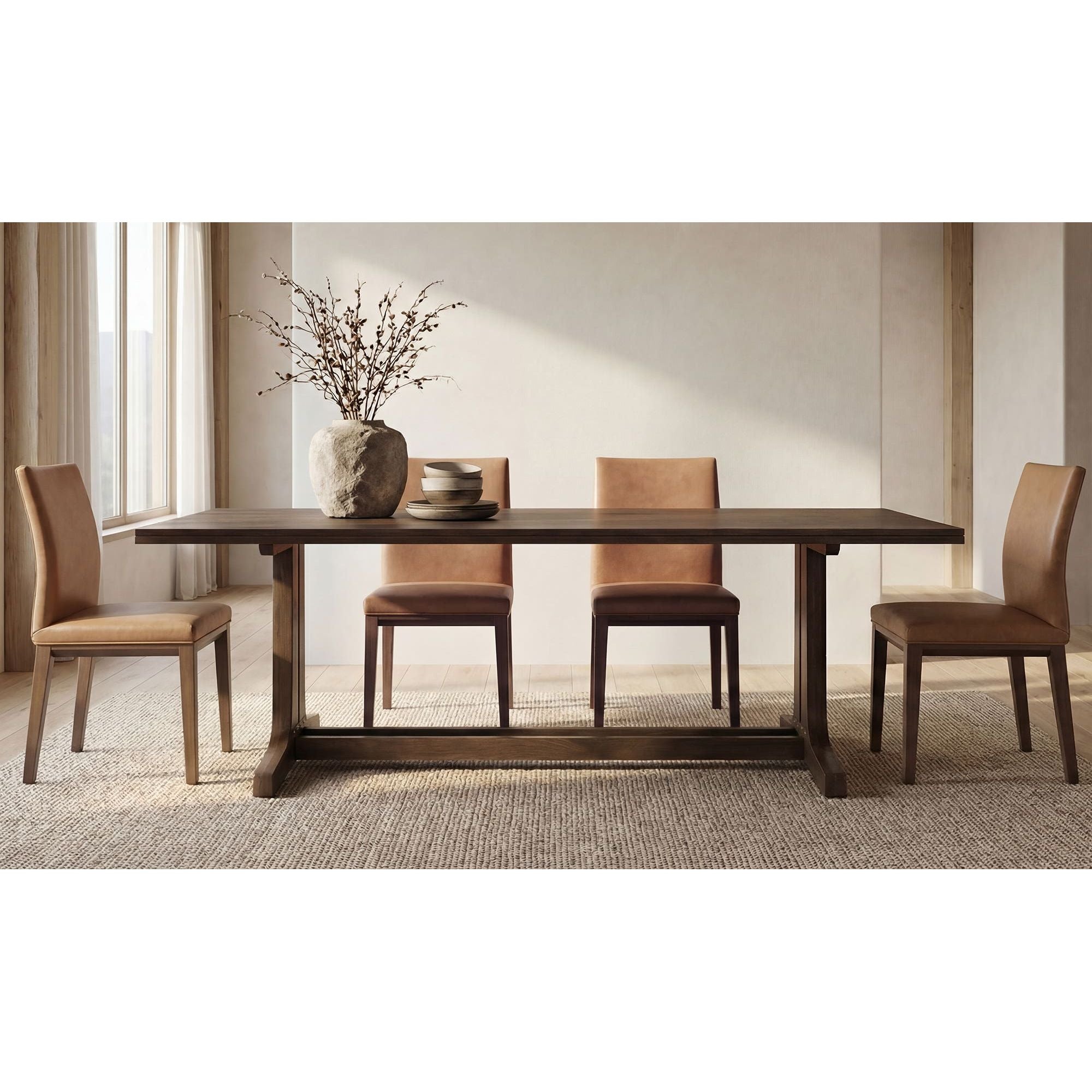 Moe's Home Frankie Dining Chair Tan Leather-Set Of Two - Image 2
