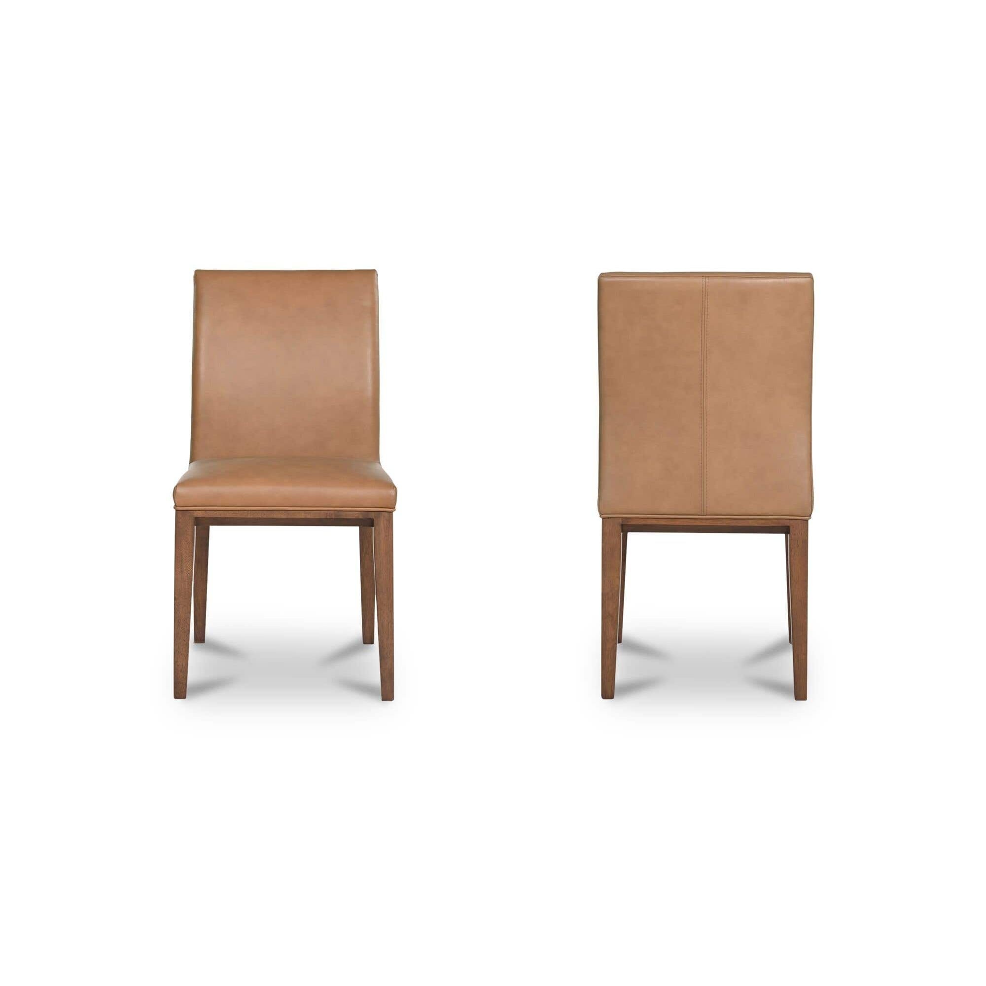 Moe's Home Frankie Dining Chair Tan Leather-Set Of Two - Image 3