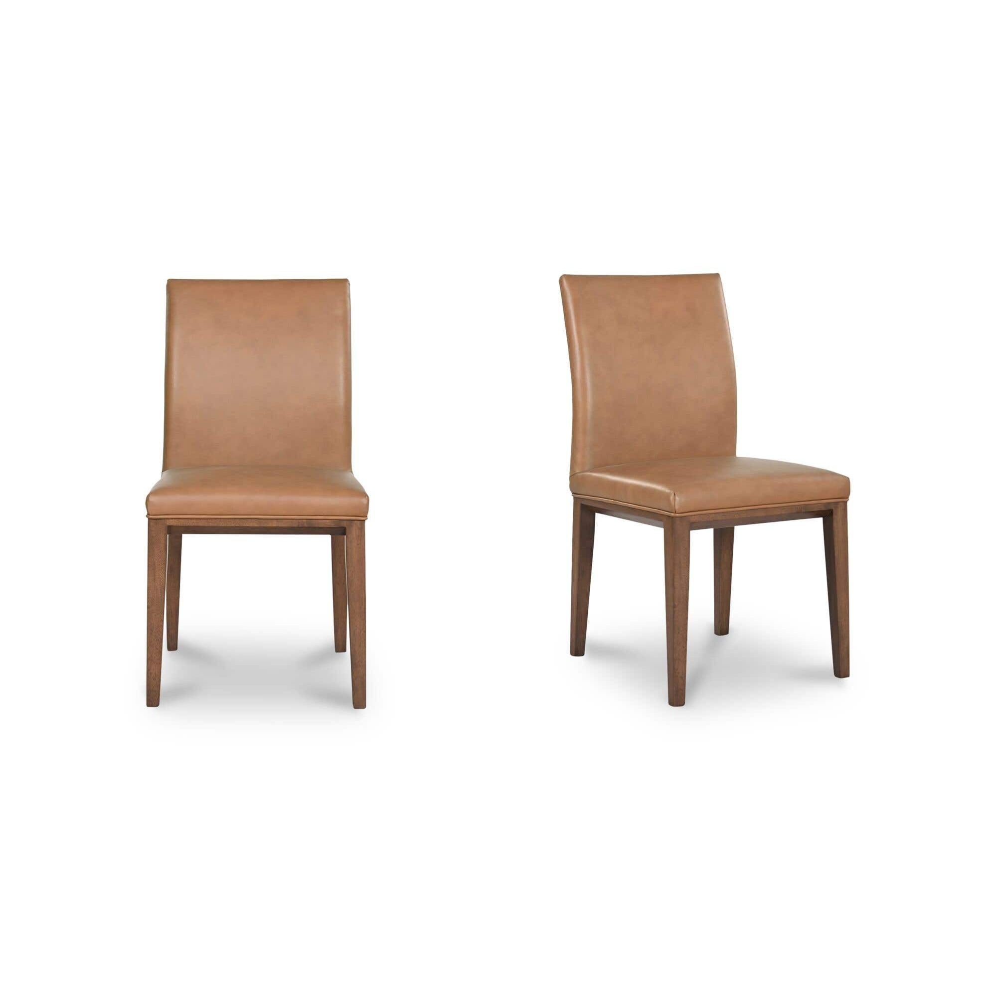 Moe's Home Frankie Dining Chair Tan Leather-Set Of Two - Image 1