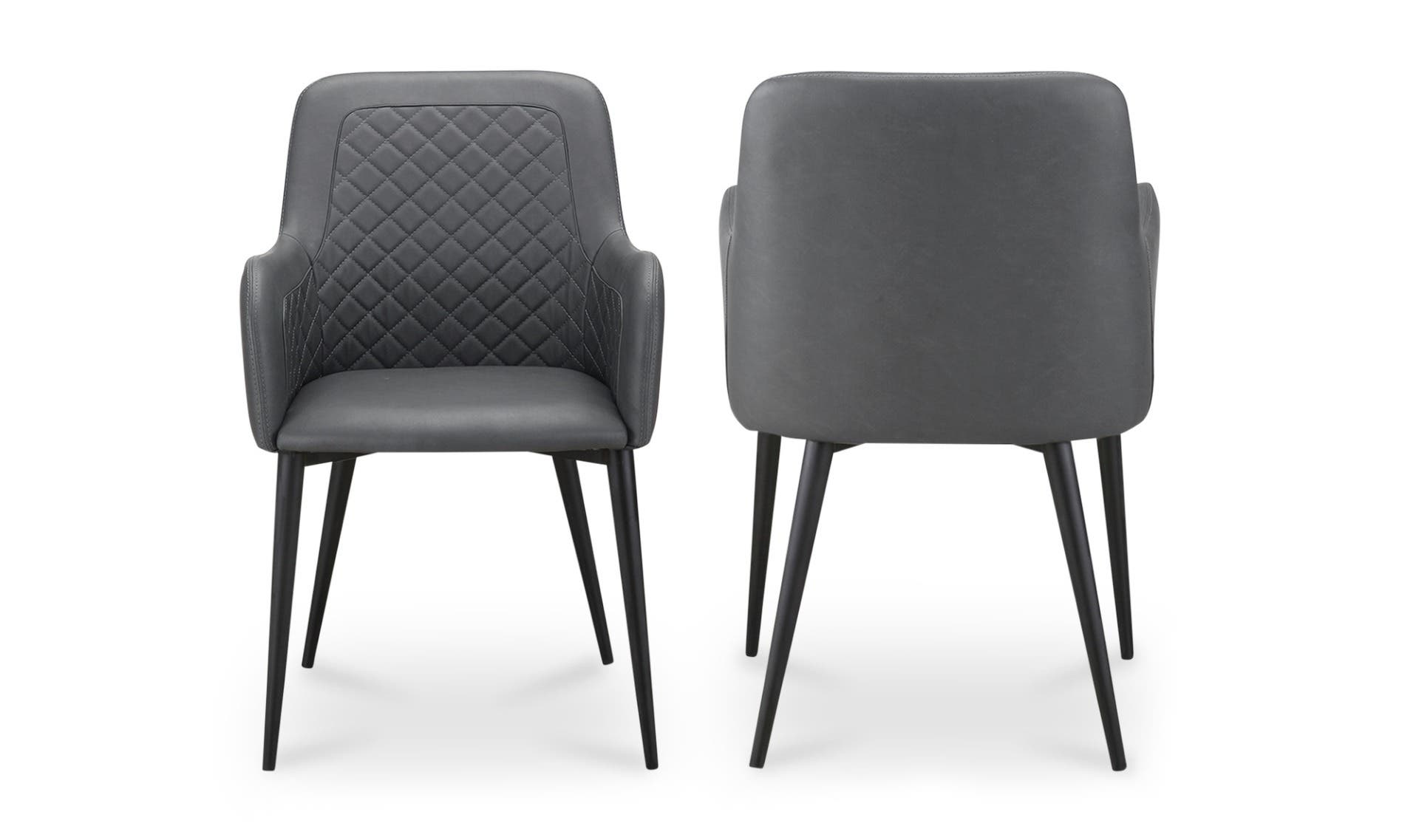 Moe's Home Cantata Dining Chair Slate Vegan Leather - Set of Two - Image 3