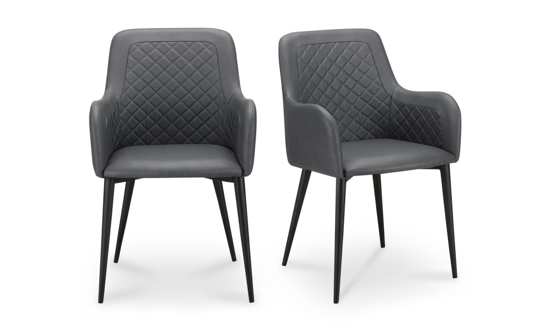 Moe's Home Cantata Dining Chair Slate Vegan Leather - Set of Two - Image 1