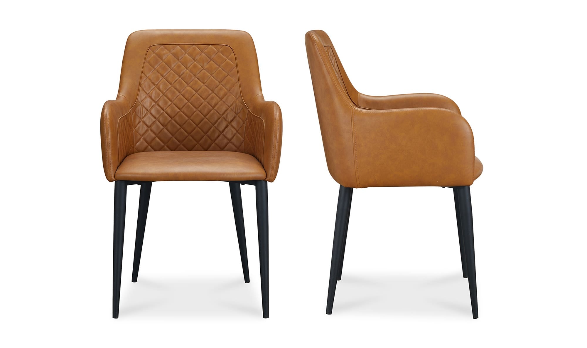 Moe's Home Cantata Dining Chair Tawny Vegan Leather - Set Of Two - Image 1