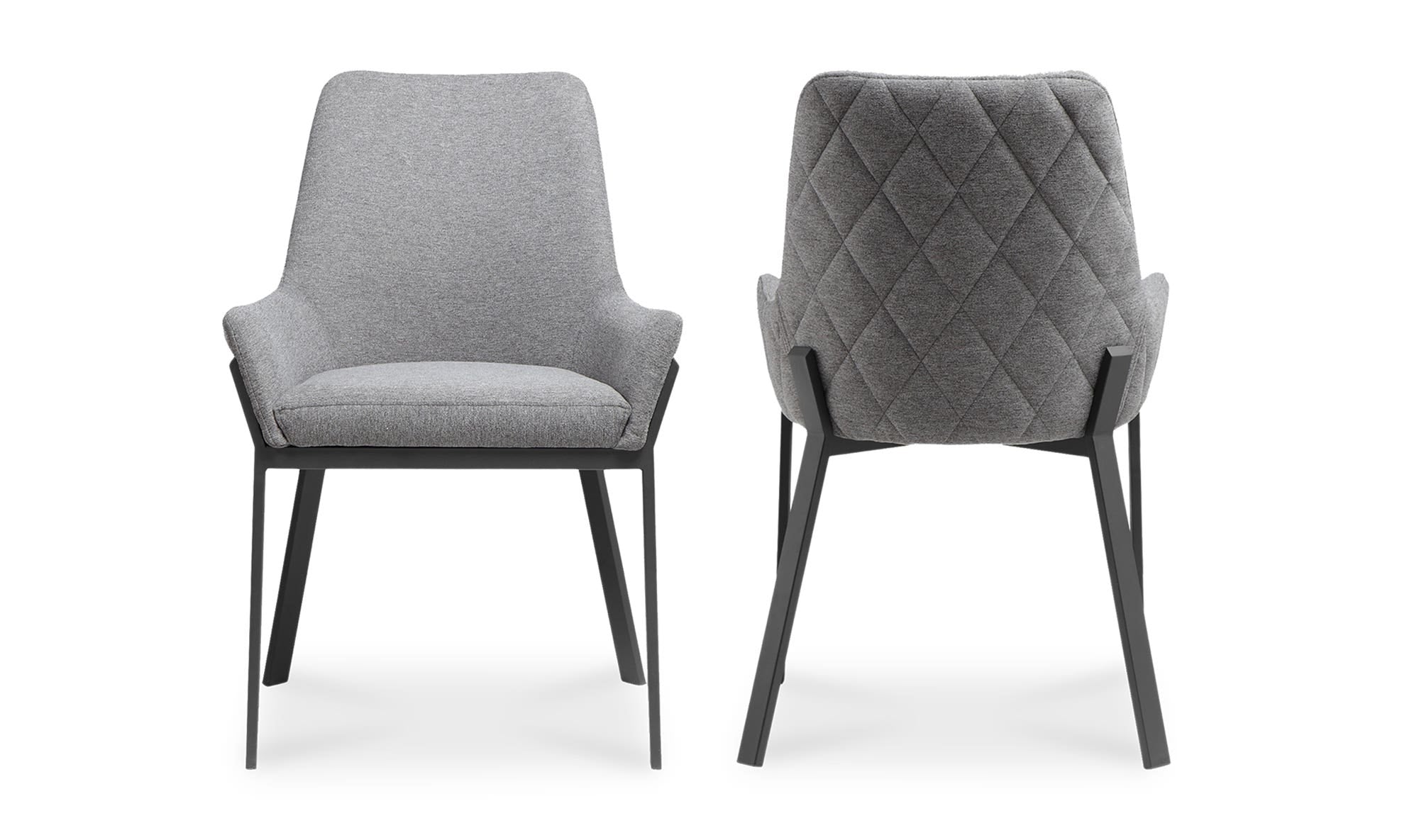Moe's Home Lloyd Dining Chair Dark Grey - Set Of Two - Image 1