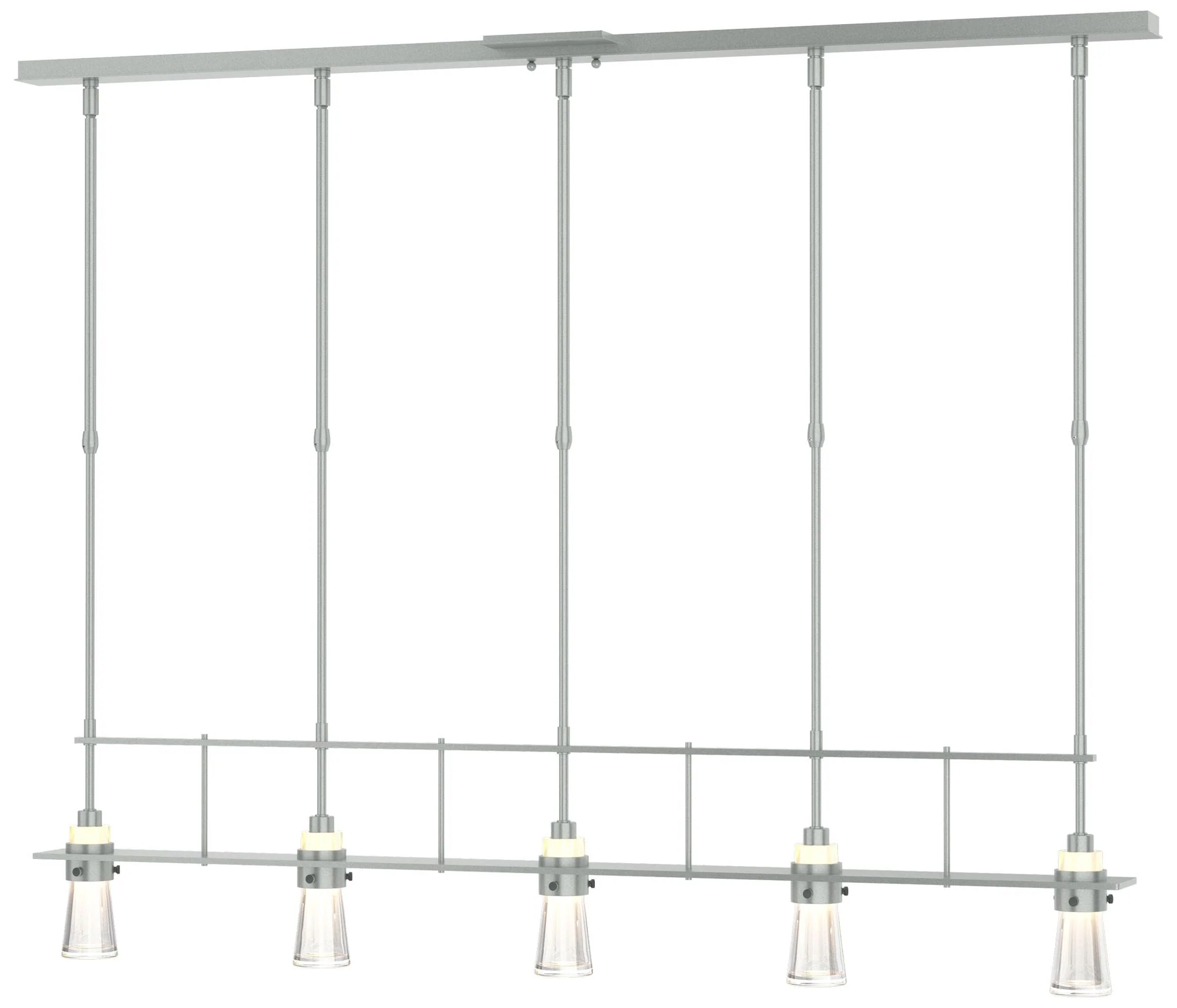 Erlenmeyer 48"W 5 Light  Standard Pendant w/ Clear Glass Shade - Image 1