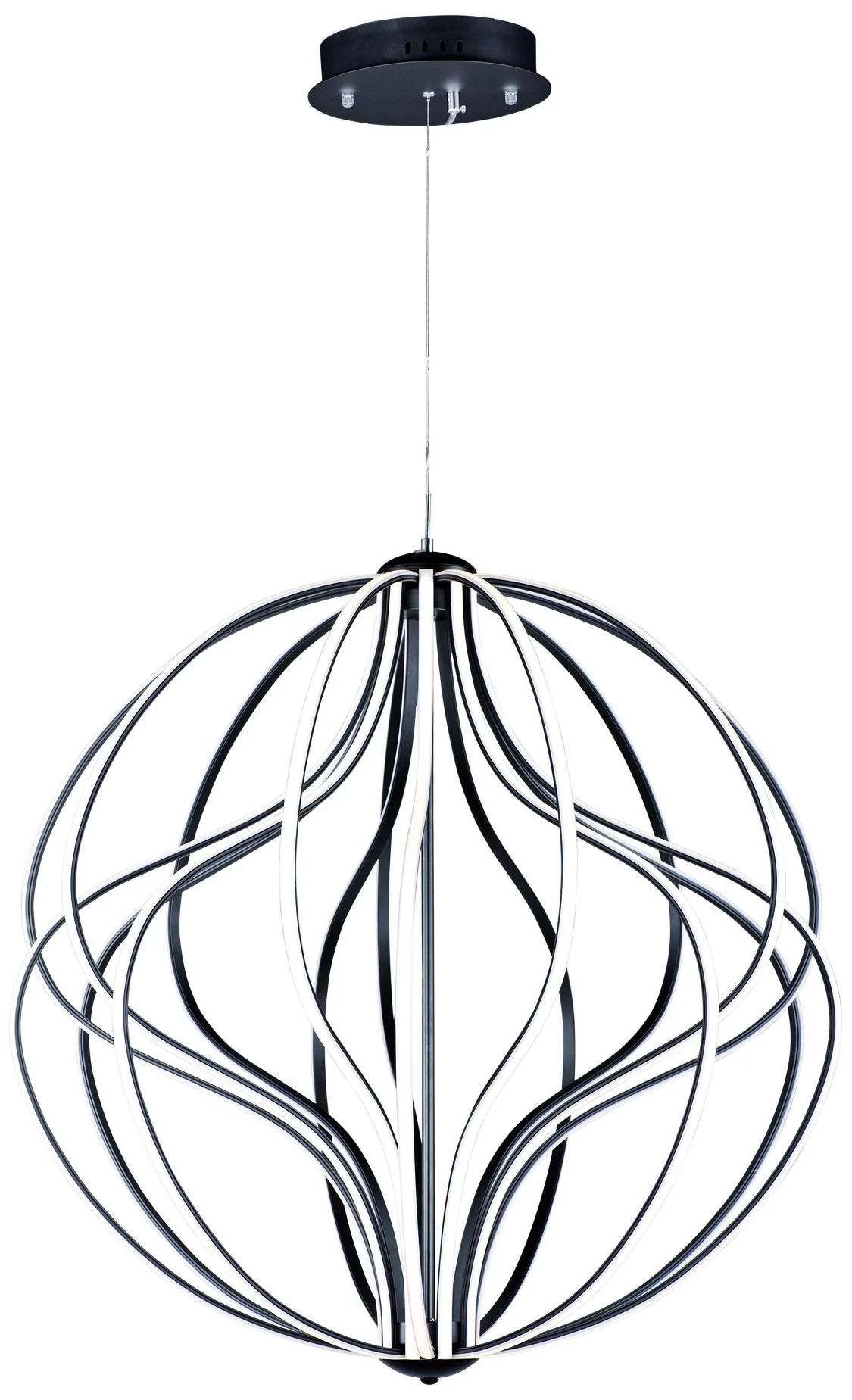 ET2 Aura 31" Wide Black Orb LED Pendant Light - Image 2