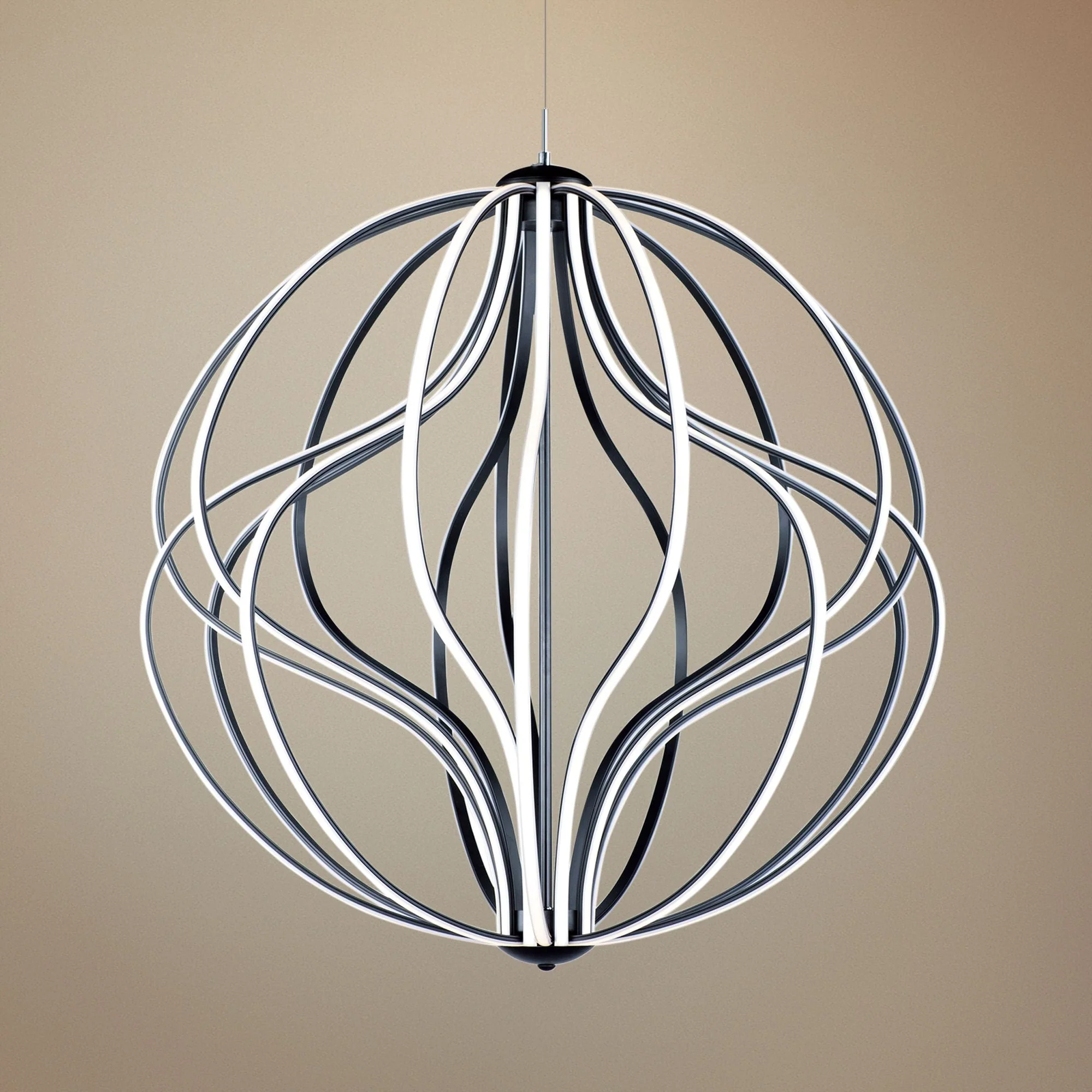 ET2 Aura 31" Wide Black Orb LED Pendant Light - Image 1