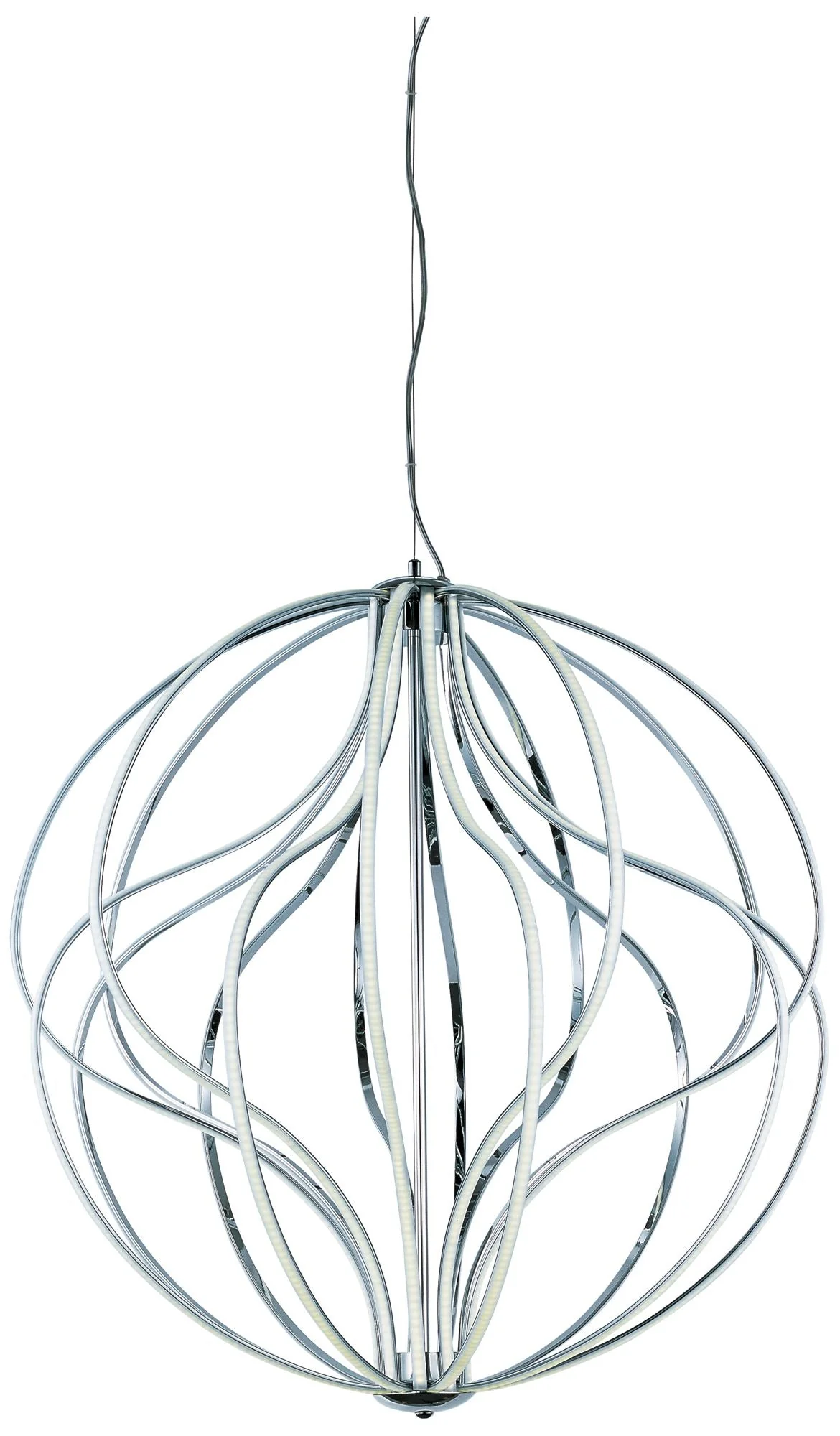 ET2 Aura Chrome 31" LED Open Globe Modern Pendant - Image 1
