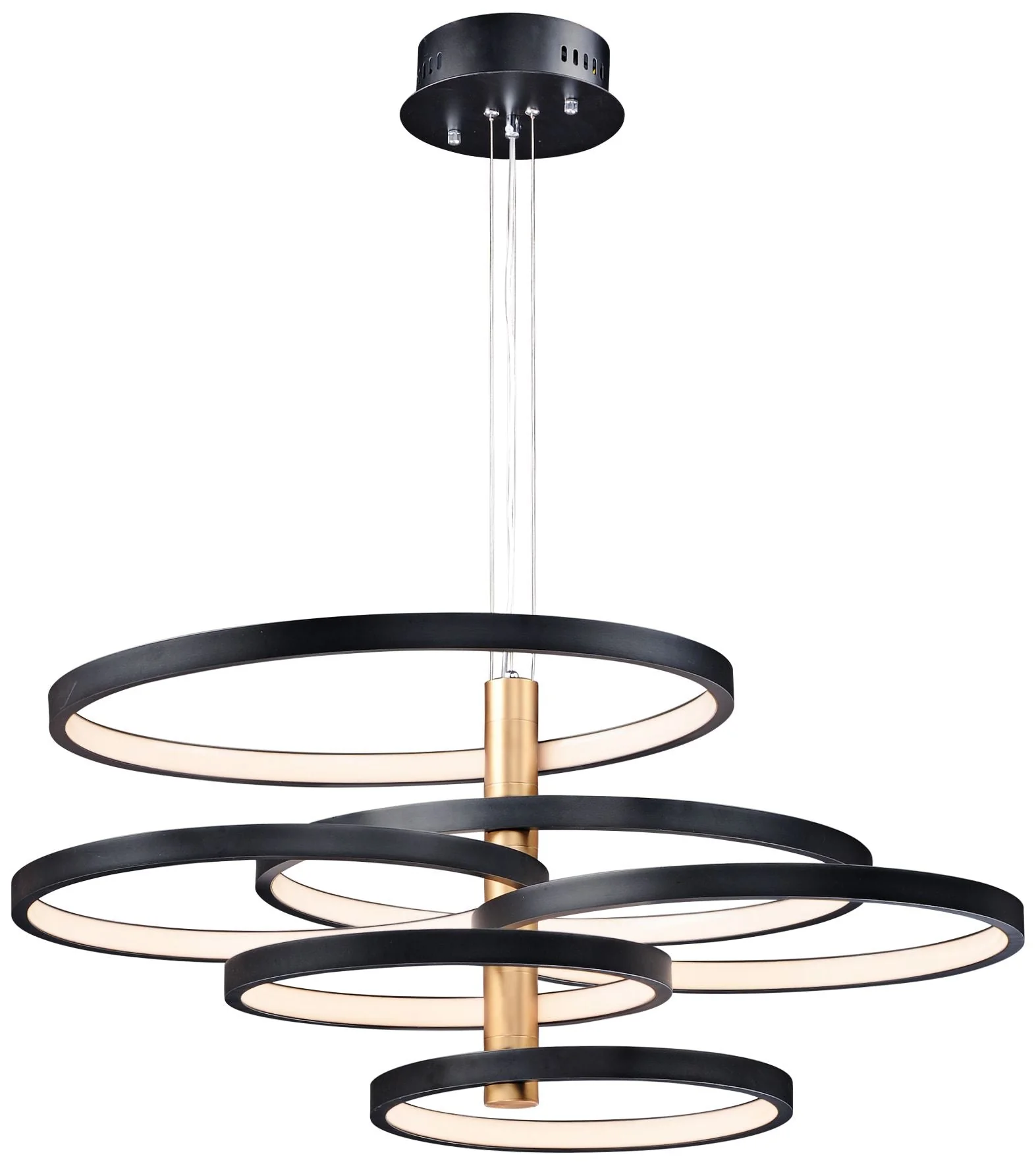 ET2 Hoopla 45 1/4"W Black and Gold 6-Light LED Pendant Light - Image 2
