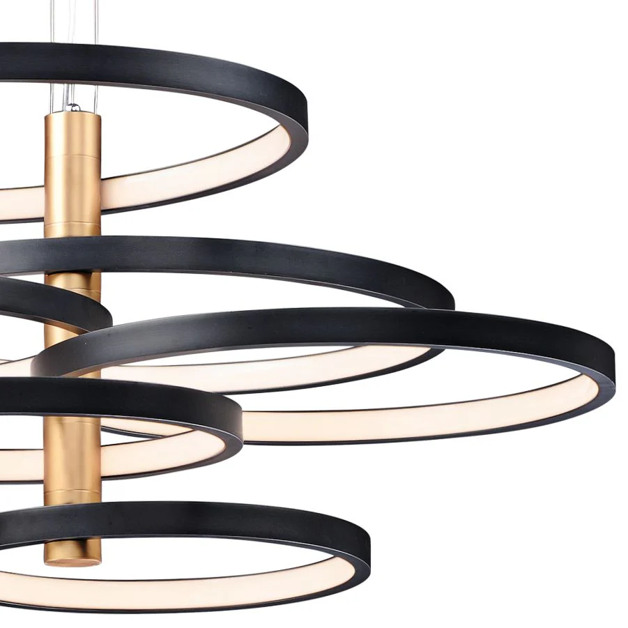 ET2 Hoopla 45 1/4"W Black and Gold 6-Light LED Pendant Light - Image 3