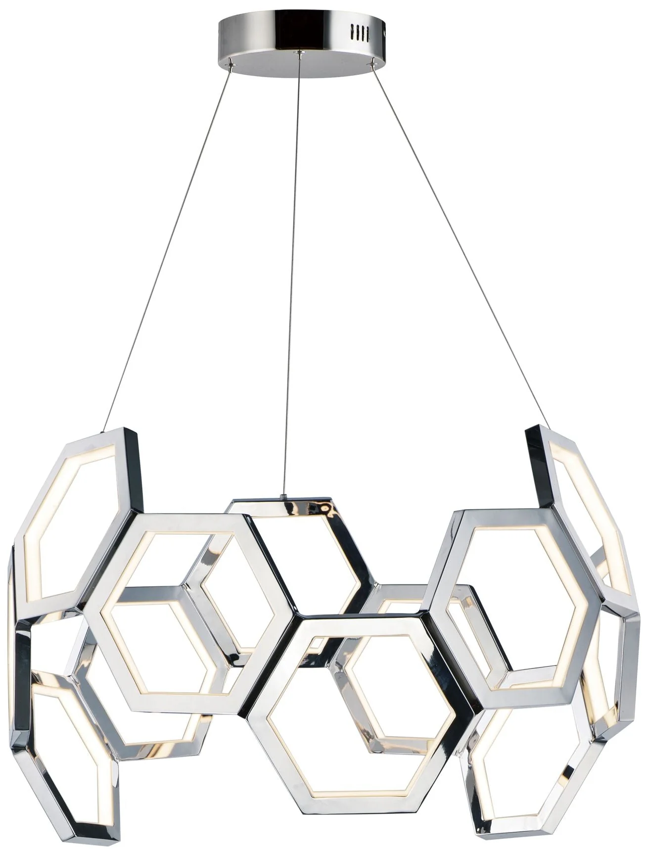 ET2 Polygon 30" Wide Polished Nickel LED Pendant Light - Image 2