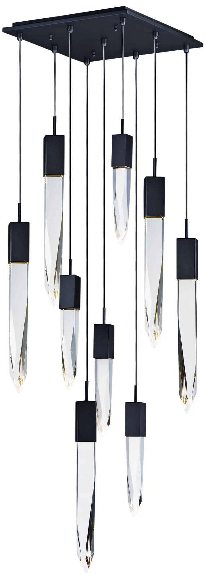 ET2 Quartz 15 3/4" Wide Black 9-Light LED Pendant - Image 2