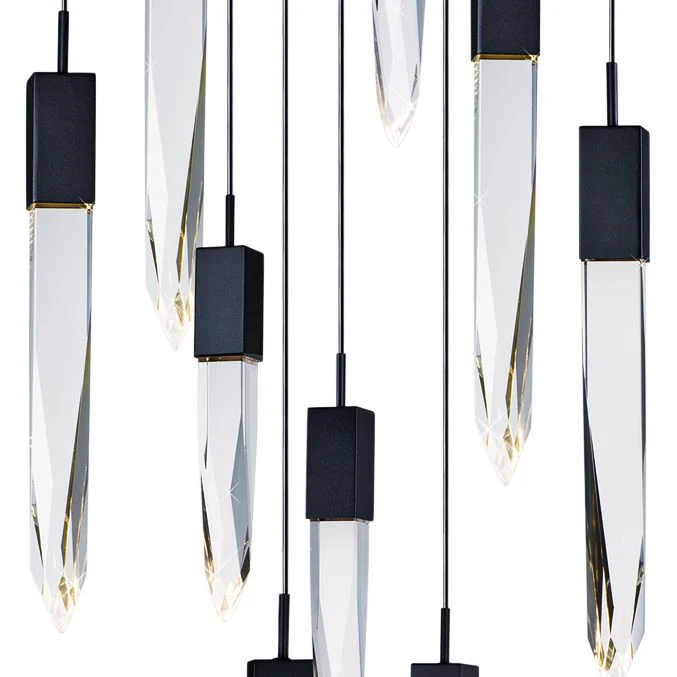 ET2 Quartz 15 3/4" Wide Black 9-Light LED Pendant - Image 3