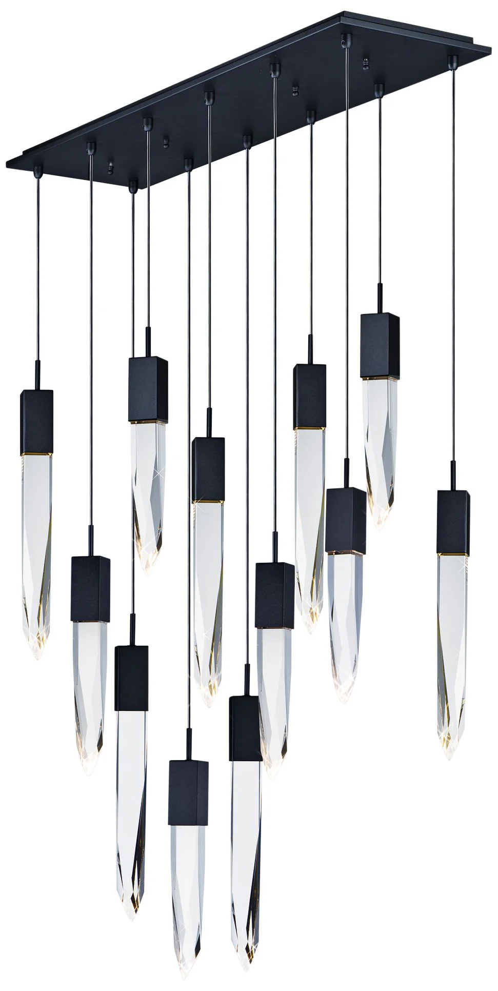 ET2 Quartz 39 1/4"W Black 6-LED Kitchen Island Light Pendant - Image 2