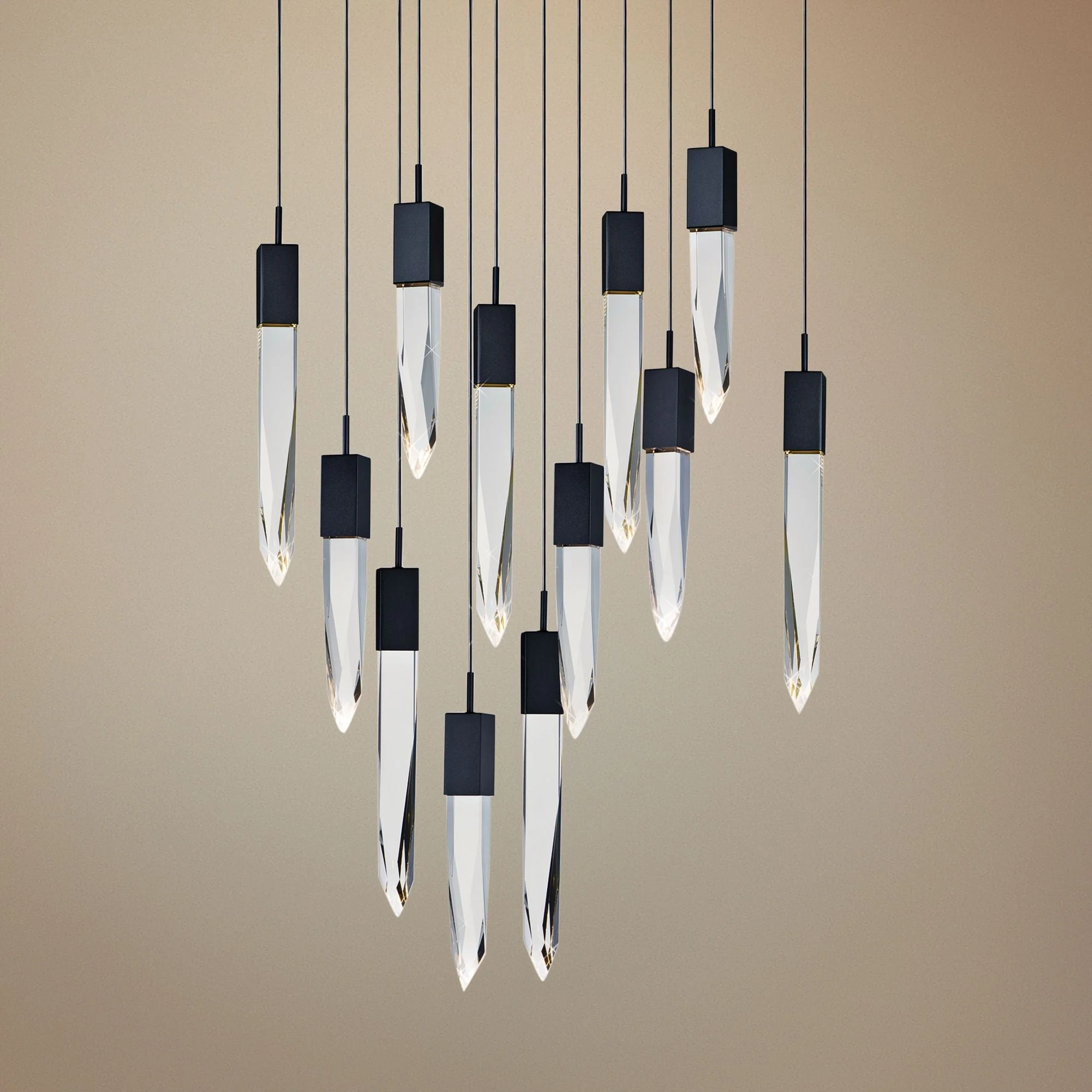 ET2 Quartz 39 1/4"W Black 6-LED Kitchen Island Light Pendant - Image 1