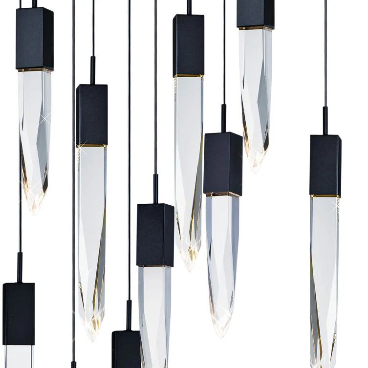 ET2 Quartz 39 1/4"W Black 6-LED Kitchen Island Light Pendant - Image 3