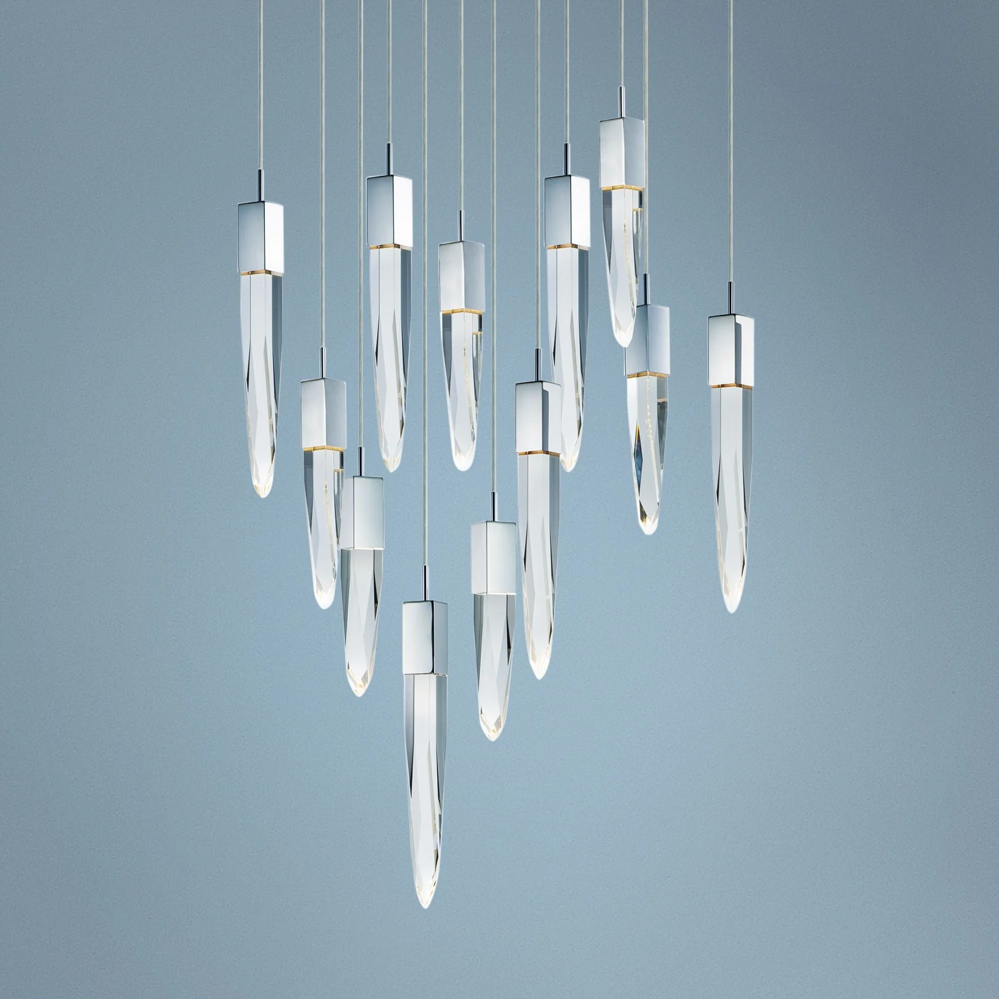 ET2 Quartz 39 1/4"W Nickel LED Kitchen Island Light Pendant - Image 1