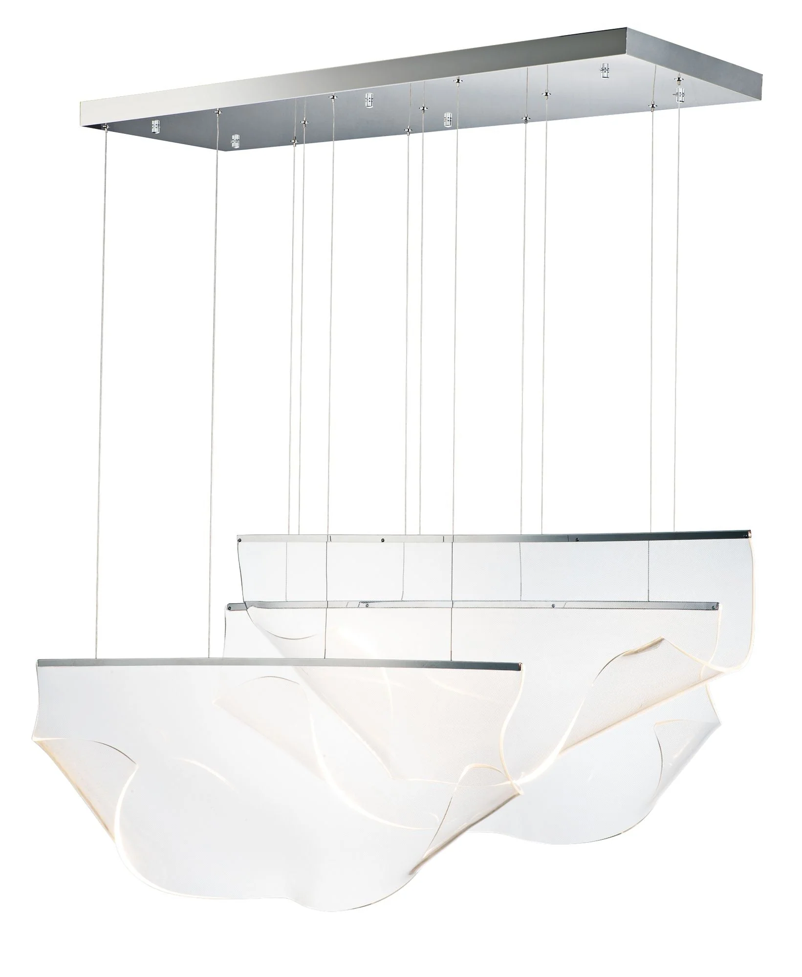 ET2 Rinkle 14 1/4" Wide Polished Chrome 3-Light LED Pendant - Image 2
