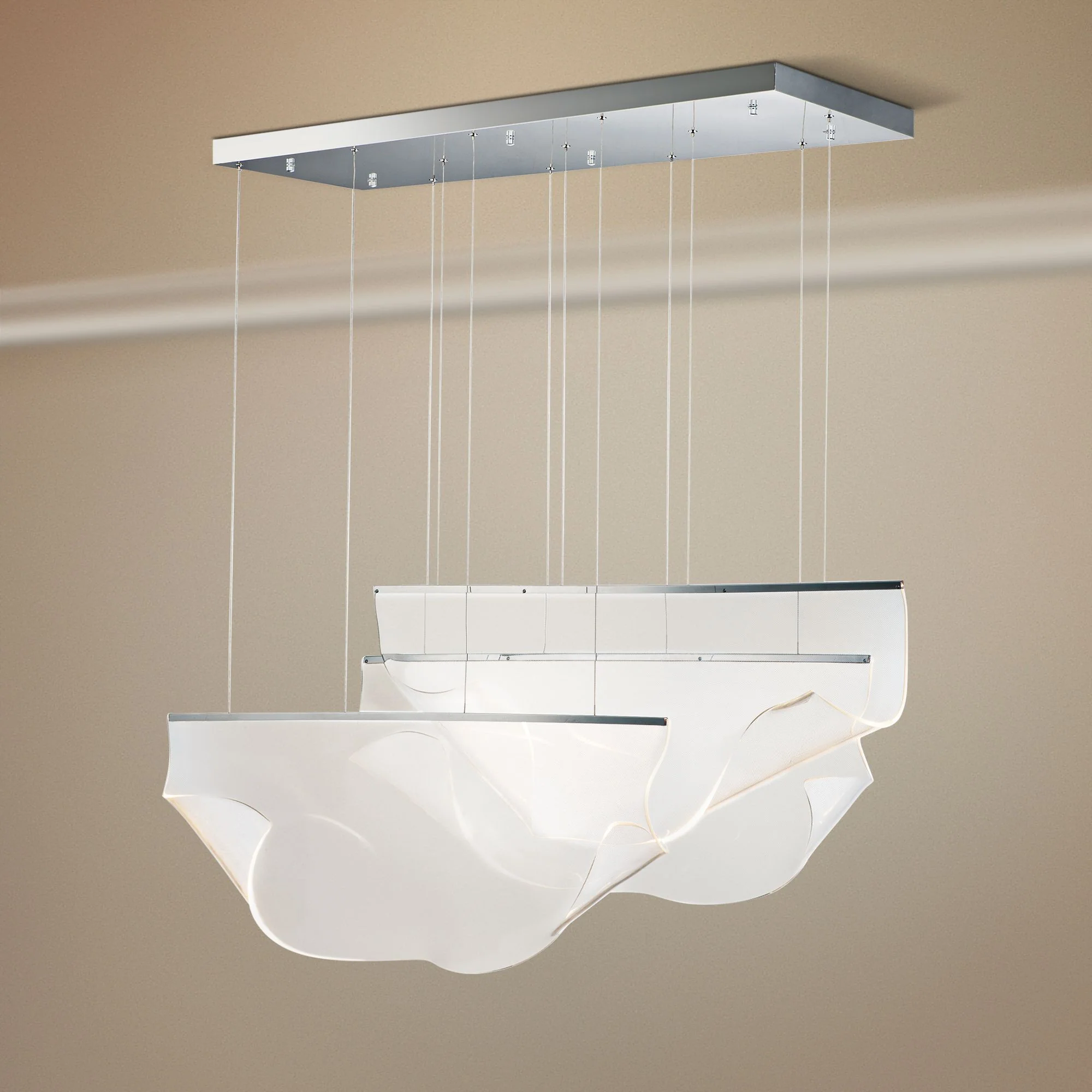 ET2 Rinkle 14 1/4" Wide Polished Chrome 3-Light LED Pendant - Image 1