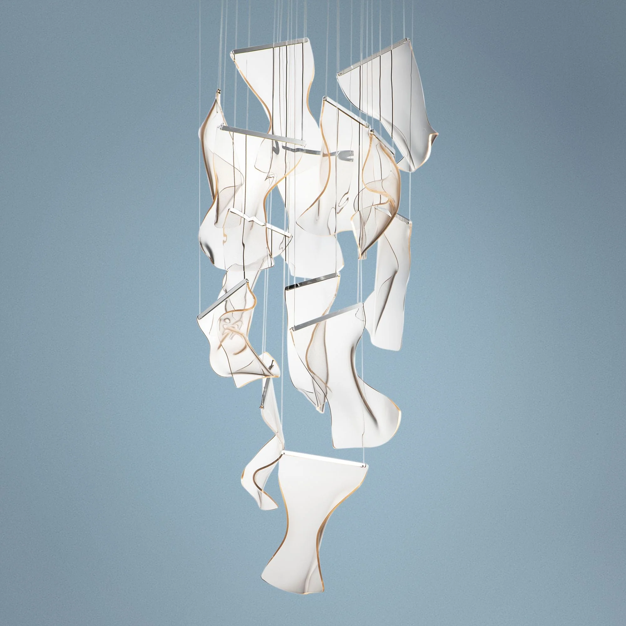 ET2 Rinkle 27 1/2" Polished Nickel LED Modern Multi-Light Pendant - Image 1