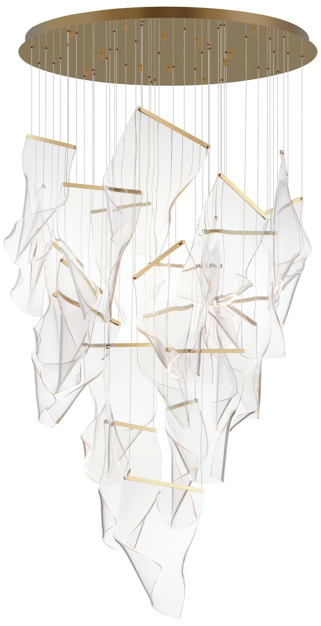 ET2 Rinkle 36 1/4" Wide French Gold LED Multi-Light Pendant - Image 1