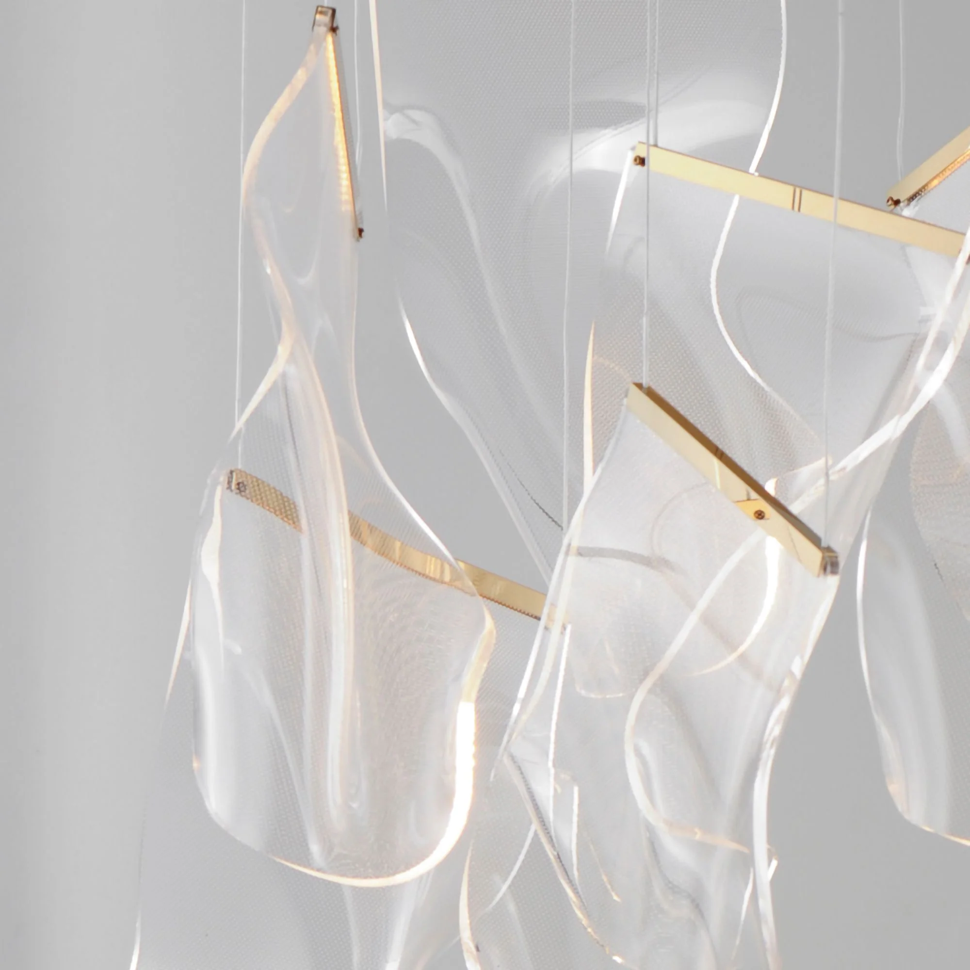 ET2 Rinkle 36 1/4" Wide French Gold LED Multi-Light Pendant - Image 2