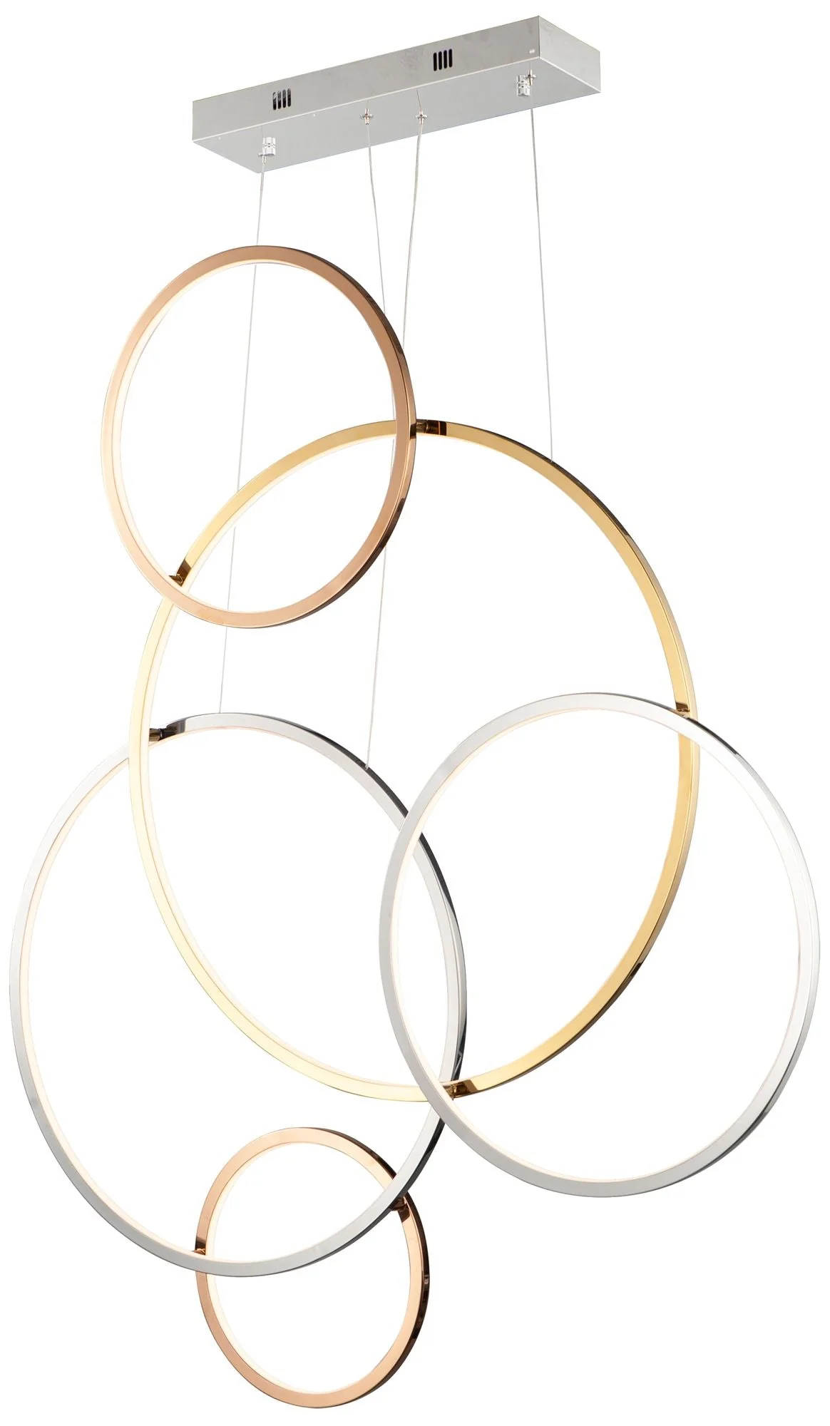 ET2 Union 39 1/2" Wide Multi-Plated LED 5-Light Pendant - Image 1