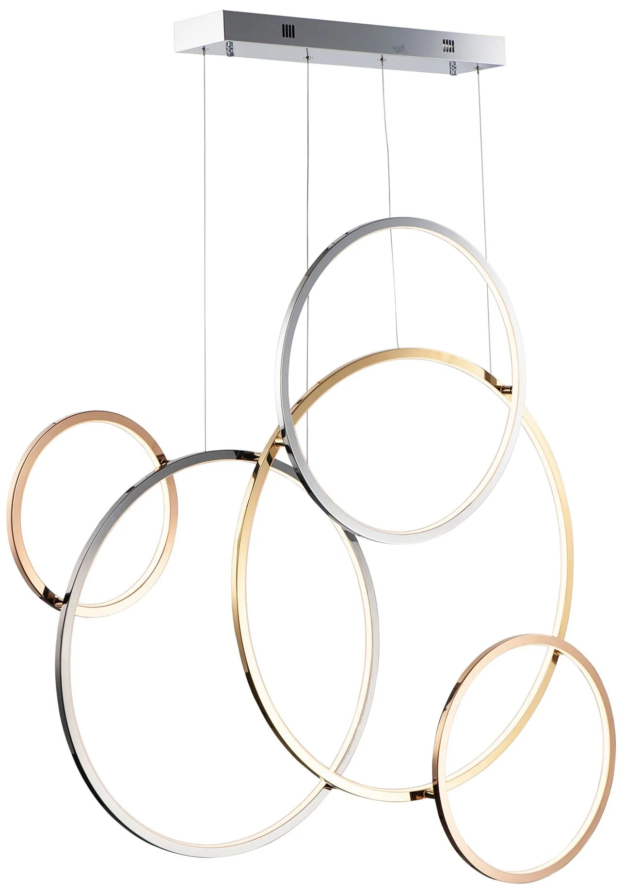 ET2 Union 46 3/4"W 5-Light Multi-Plated LED Island Pendant - Image 1