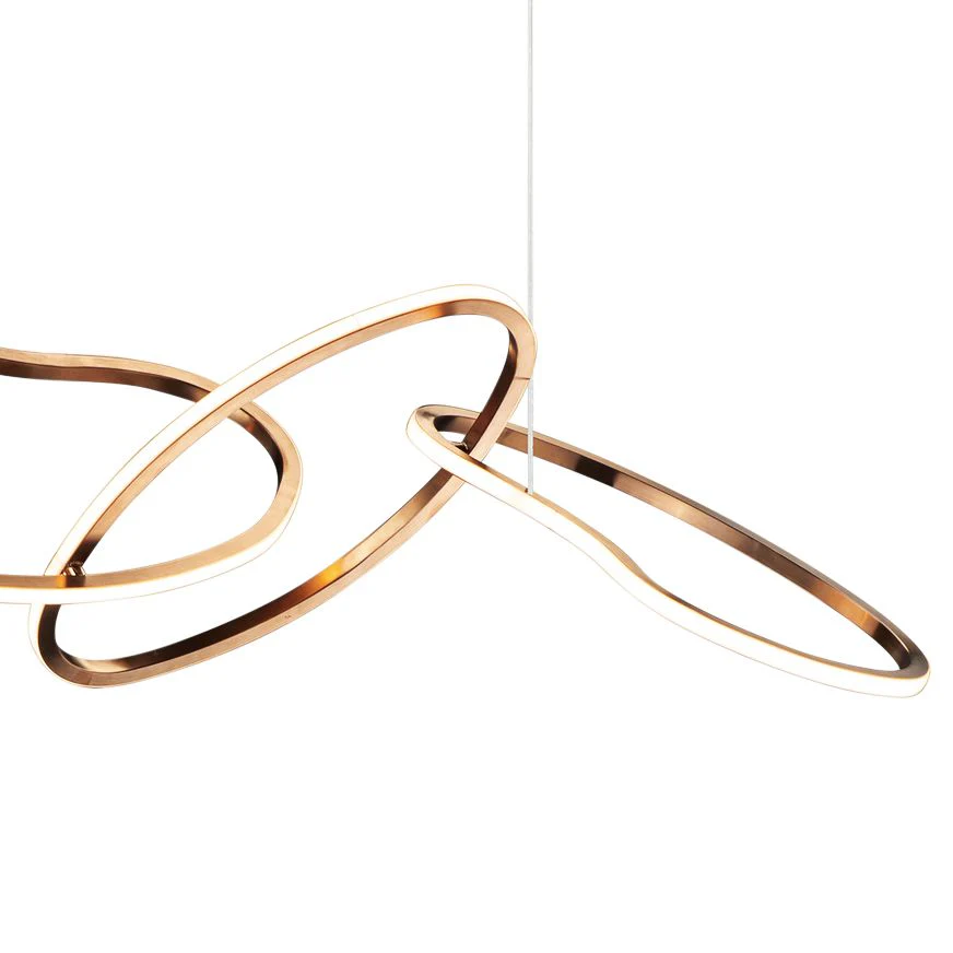 ET2 Unity 55" Brushed Champagne LED Modern Rings Pendant Light - Image 3