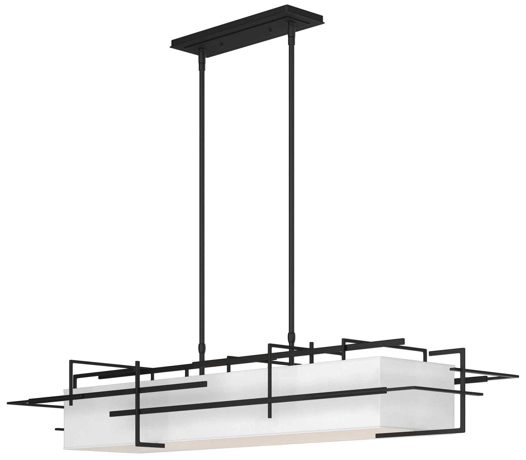 Etch 54" Black Short Pendant with Natural Anna Shade - Image 1