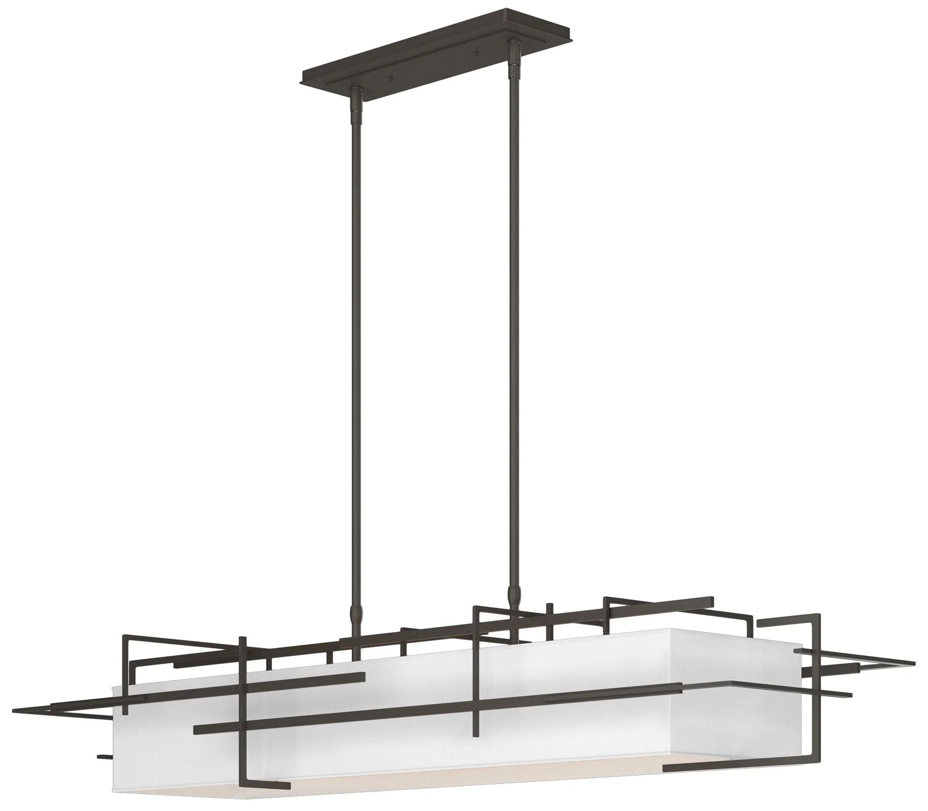 Etch 54" Dark Smoke Short Pendant with Natural Anna Shade - Image 1
